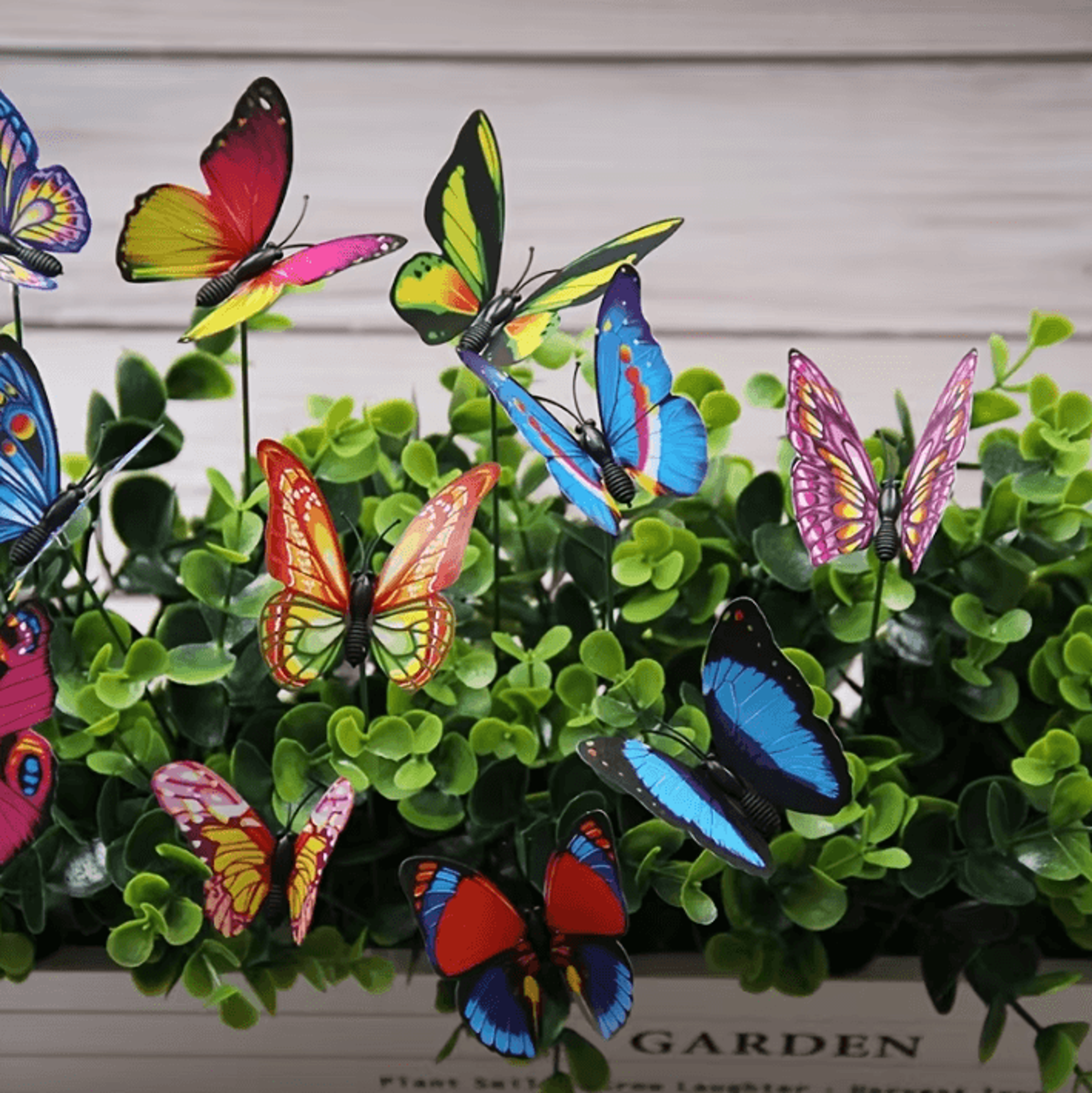FlutterCharm 10Piece Colorful 3D Butterfly Garden Stakes 3