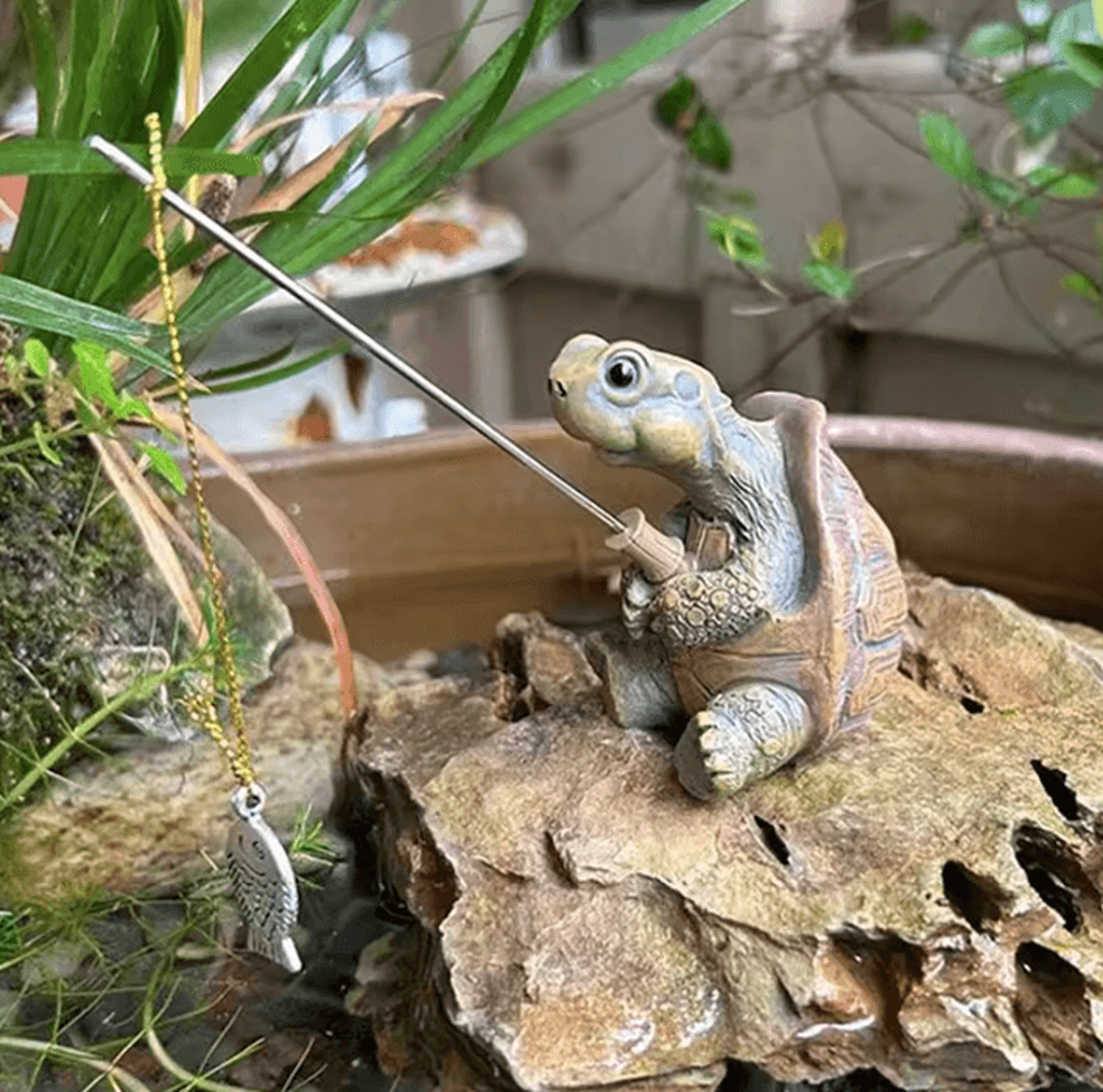 turtletales fishing rope resin turtle garden statue