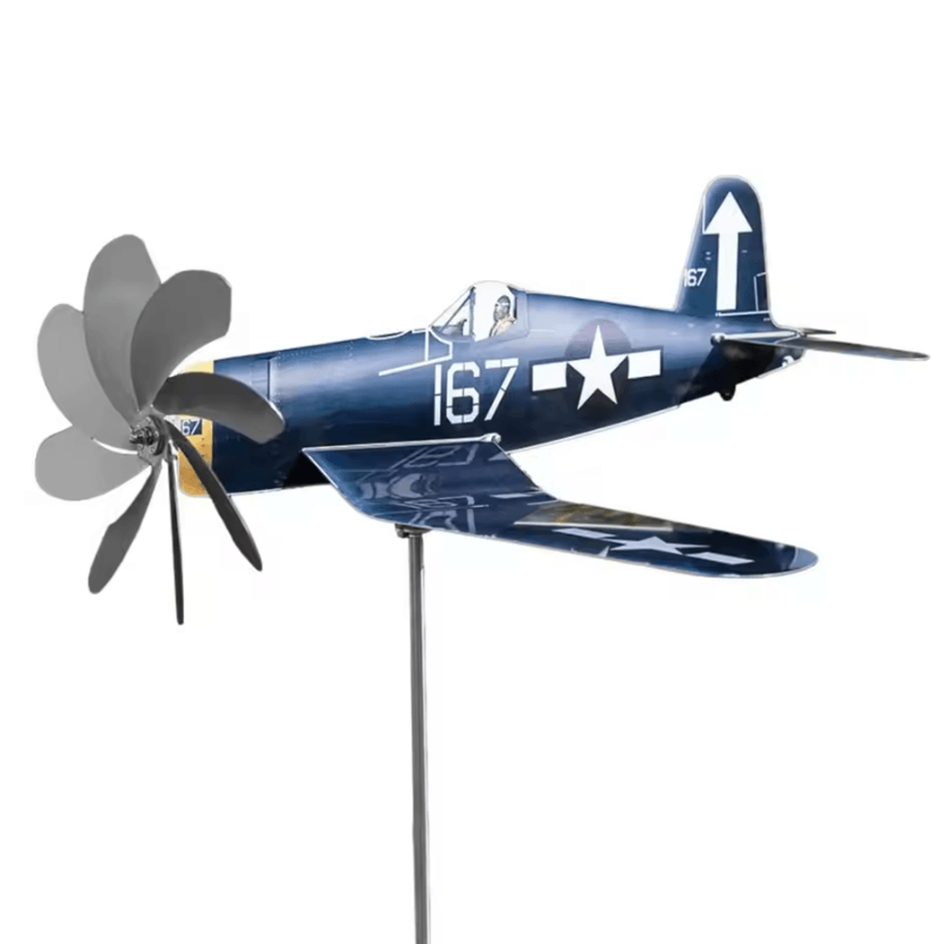 SkyGlide Airplane Stainless Steel Garden Wind Spinner 5