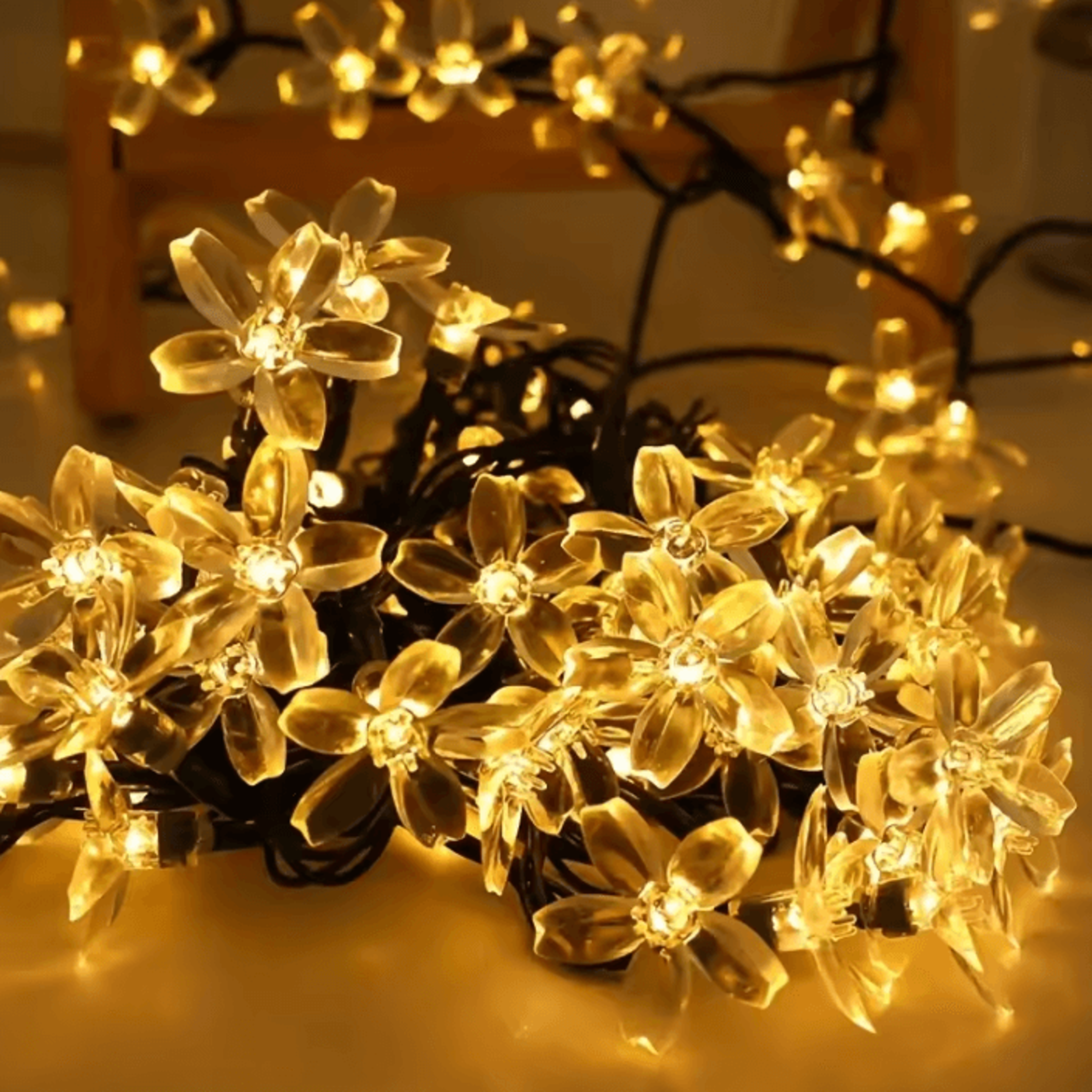 SakuraGlow 30 LED Solar Cherry Blossom String Lights 2