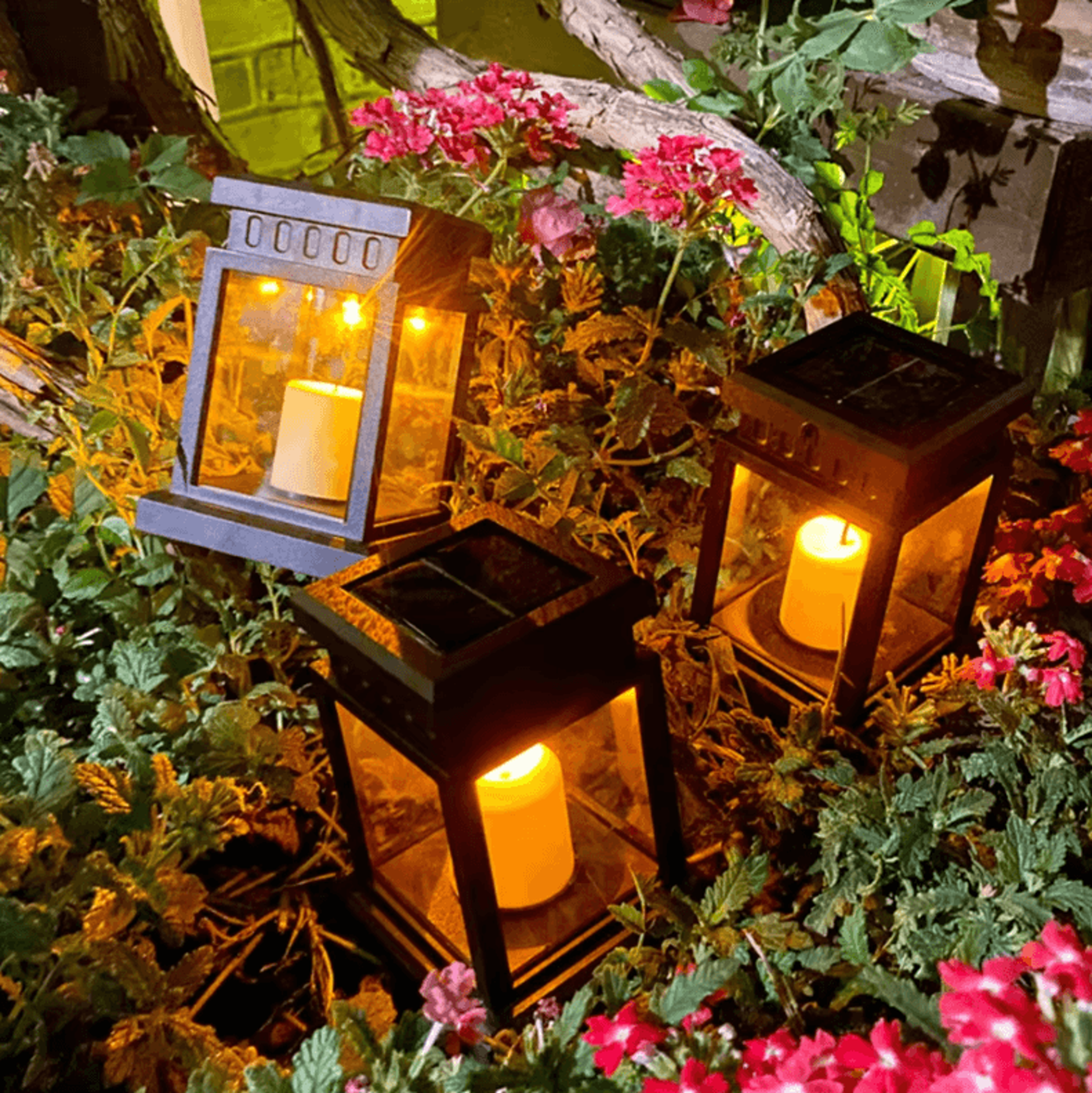 palaceglow solar hanging candle lantern for garden and patio