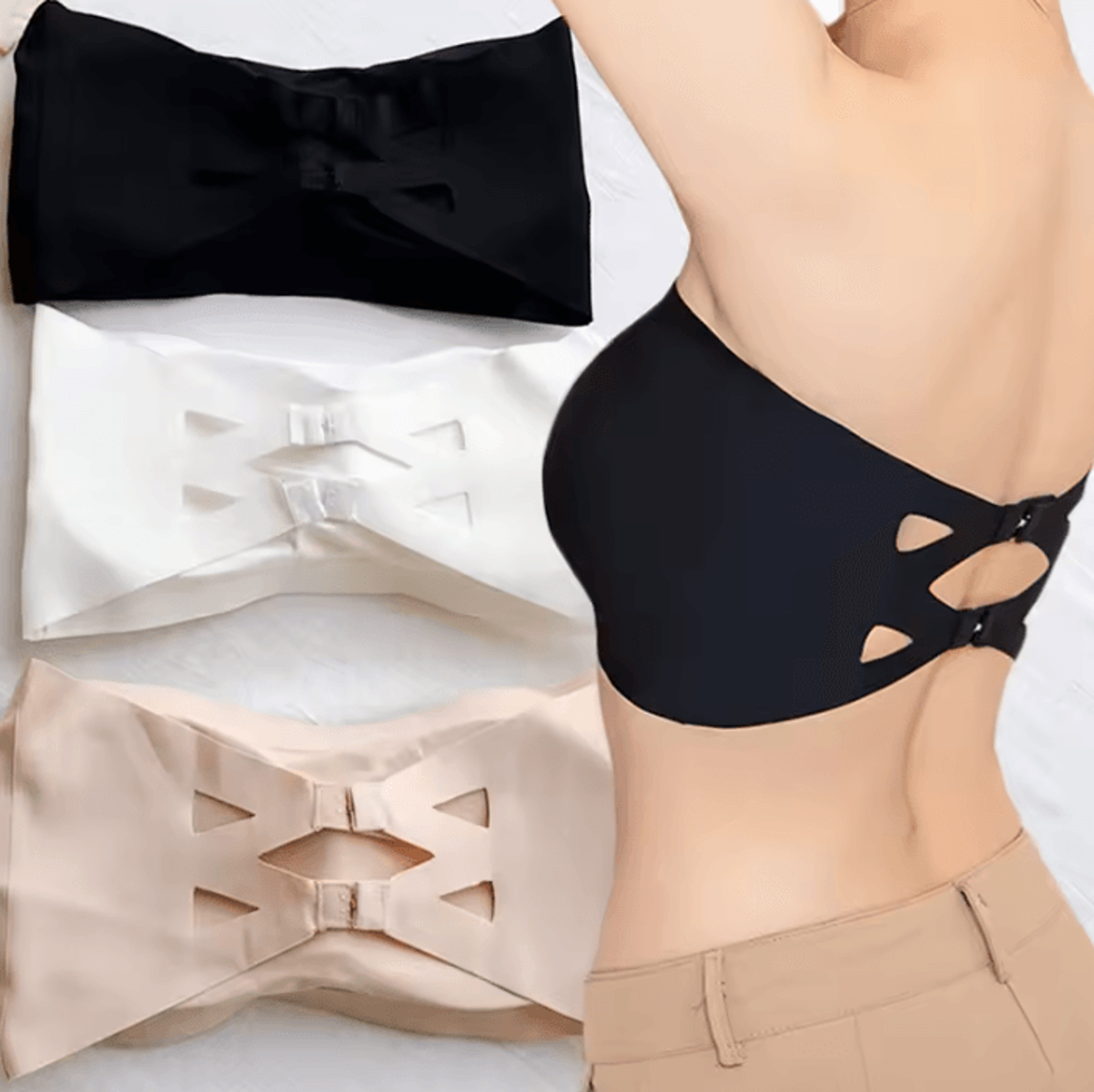silkease seamless strapless ice silk bandeau bra
