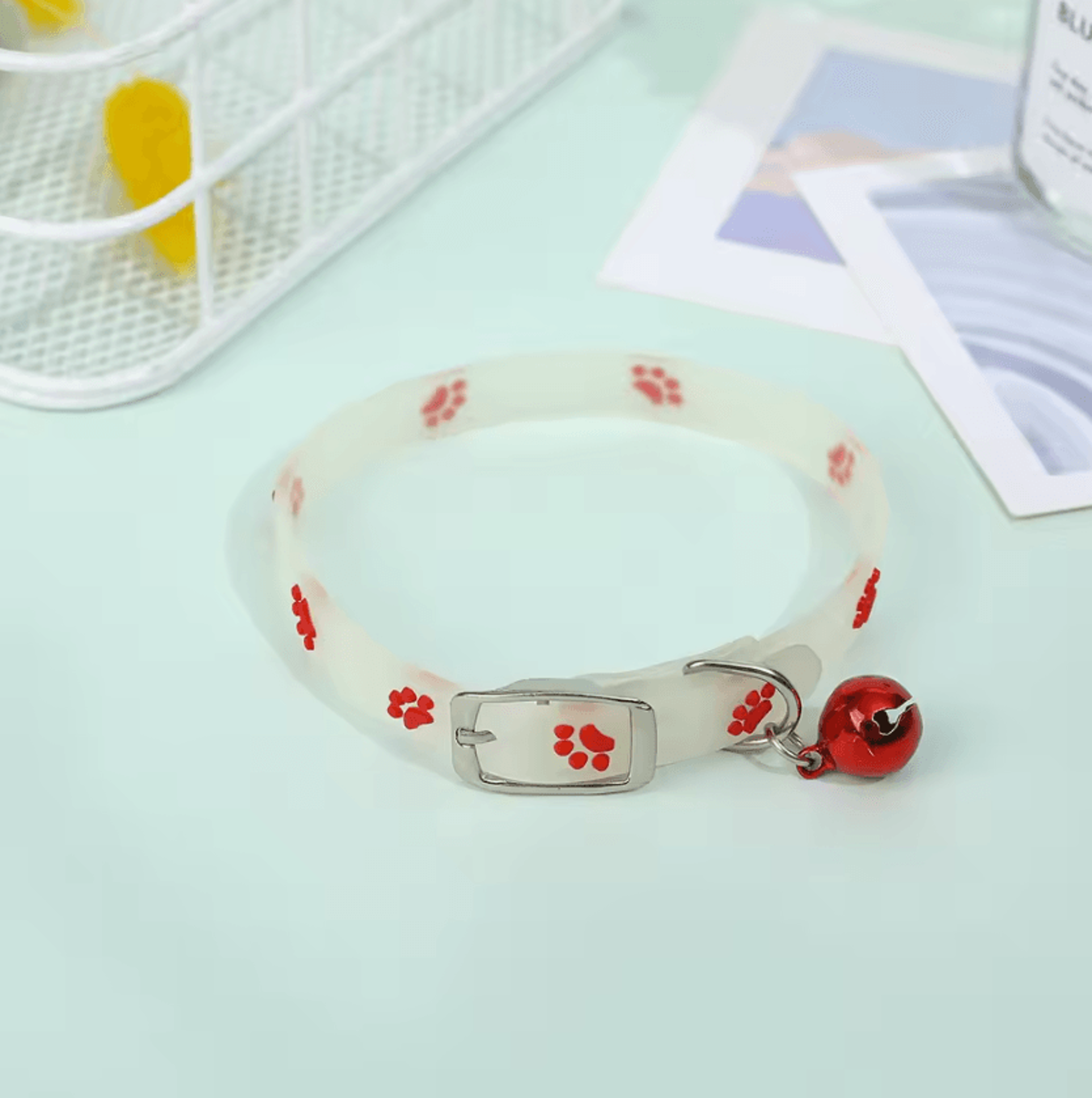 GlowPaw Luminous Silicone Cat Collar With Bell 7