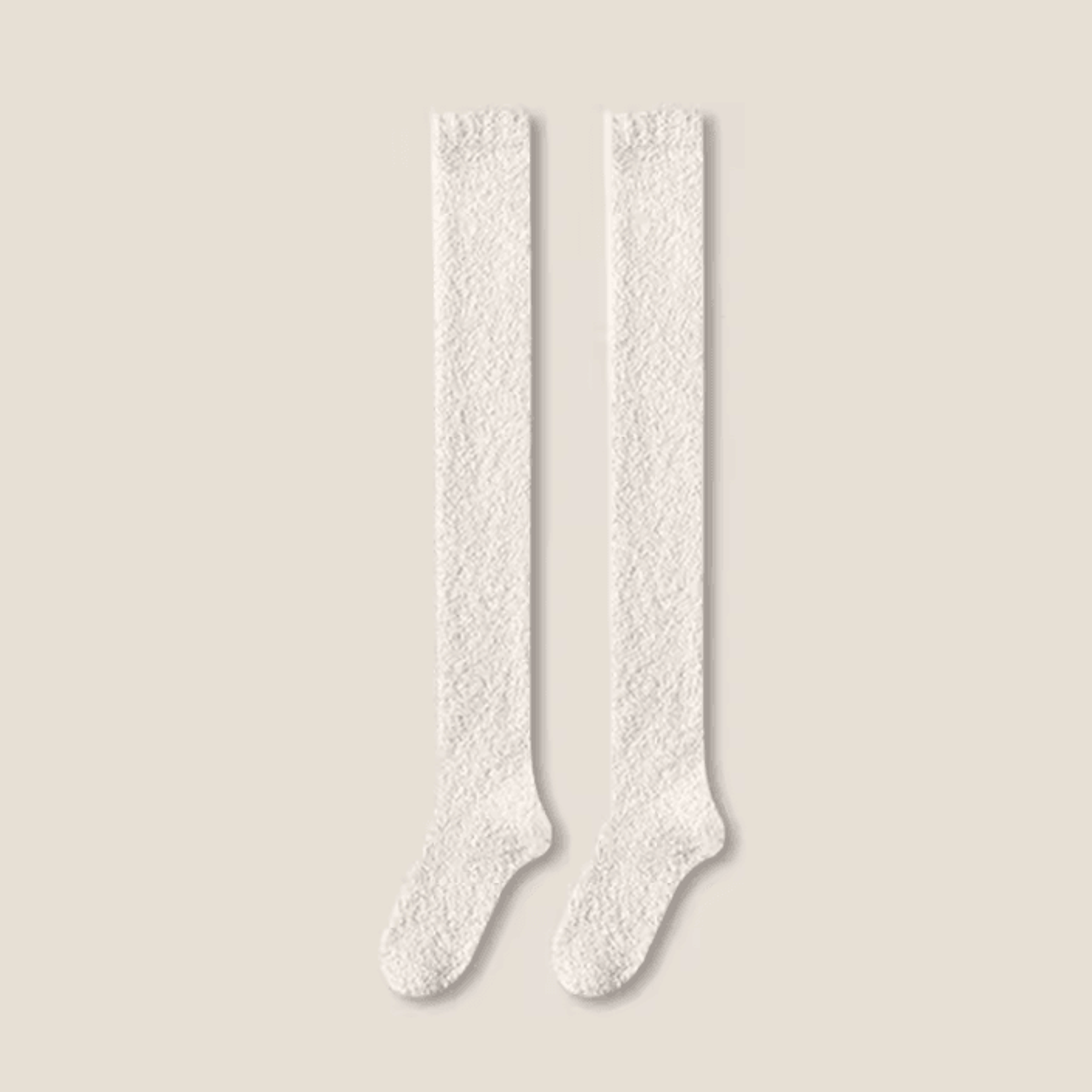 CozyCloud Coral Fleece Thigh High Winter Socks 4