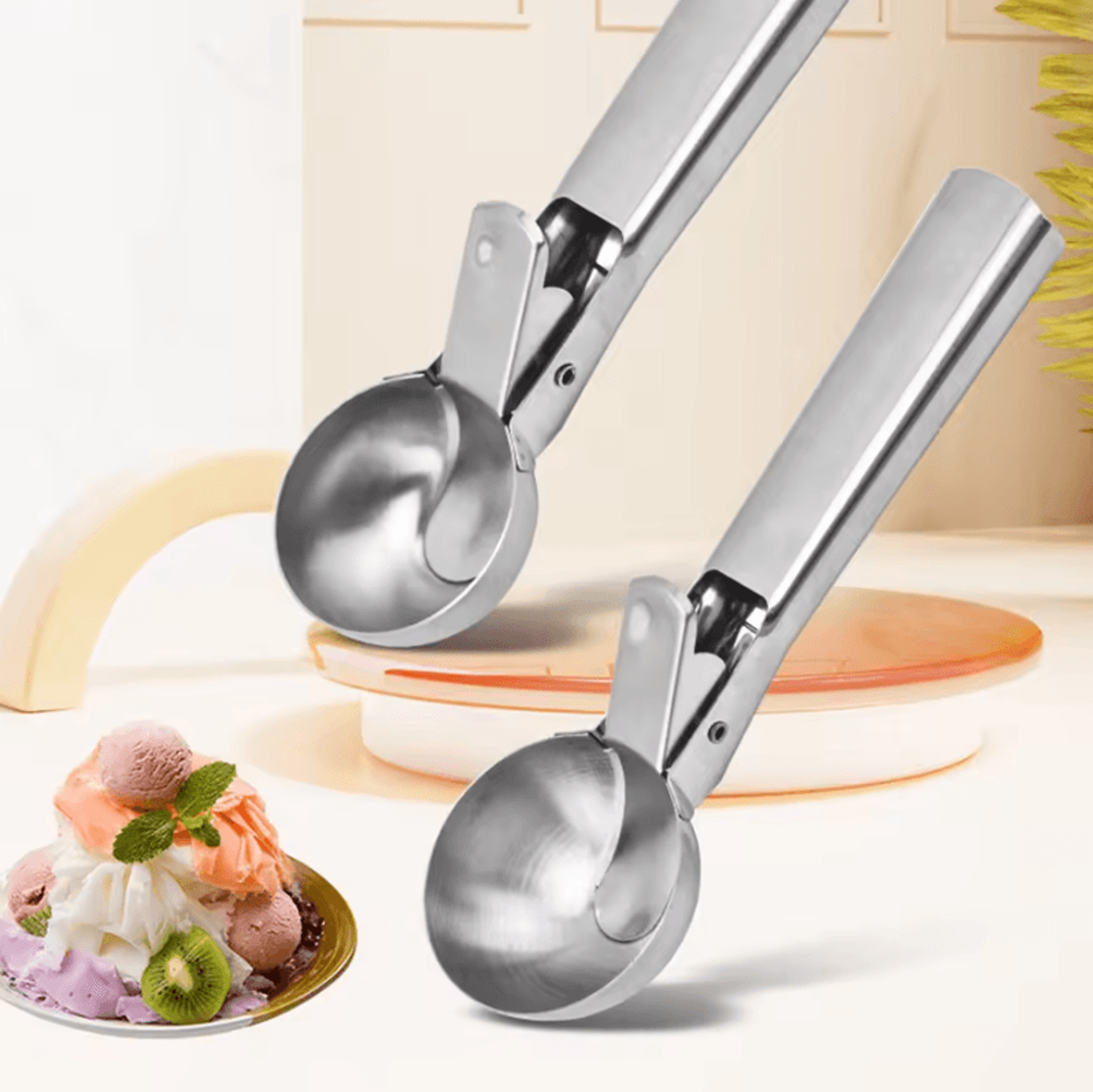 scoopmate dual-purpose stainless steel ice cream and fruit scoop