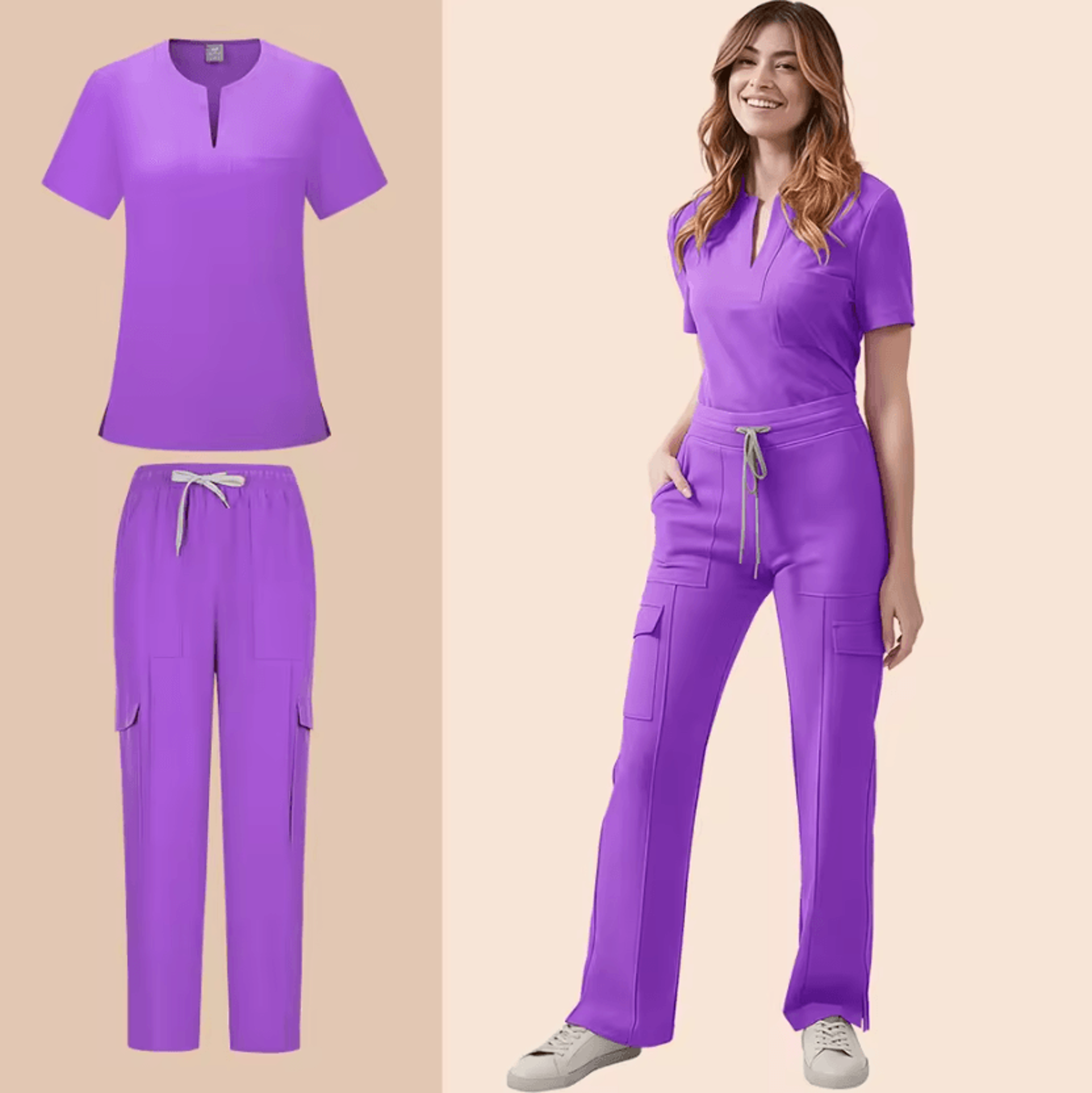 CareFlex Womens 2Piece Medical Scrub Set With Pockets 6
