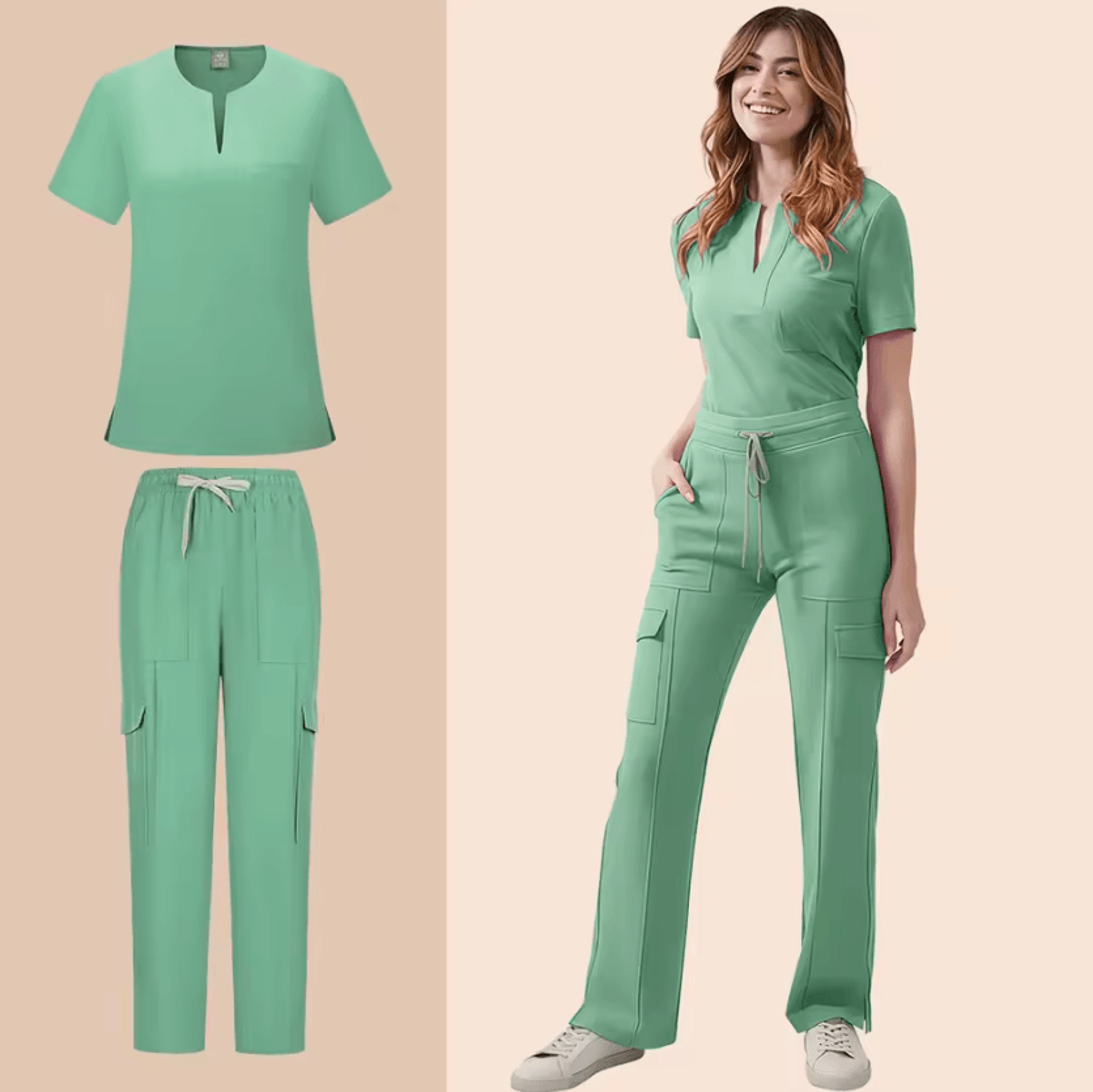 CareFlex Womens 2Piece Medical Scrub Set With Pockets 8