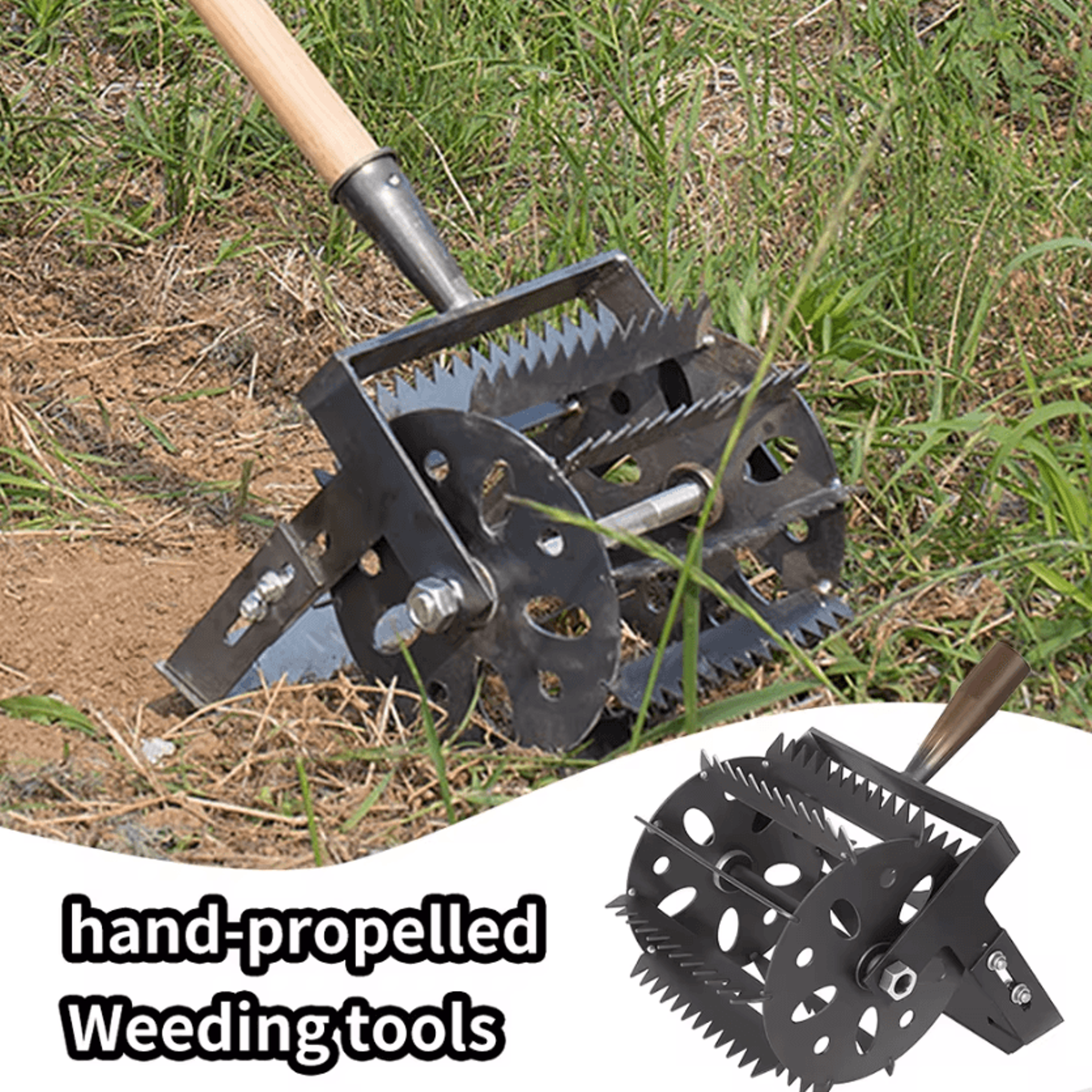 WeedGlide Manganese Steel Wheeled Push Hoe Head 0