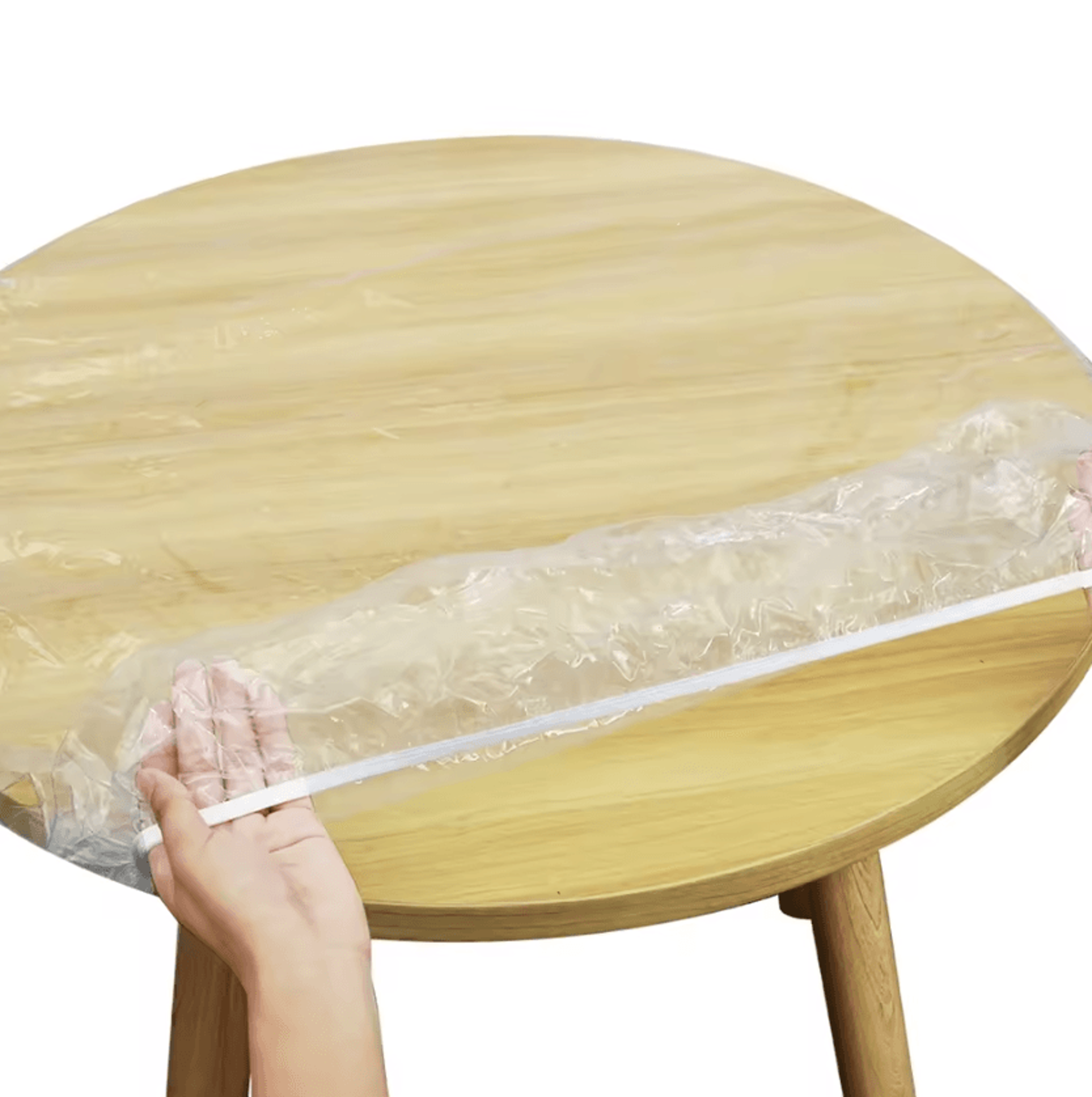 Transparent Elastic Round Tablecloth Waterproof PVC Fitted Table Protector 5