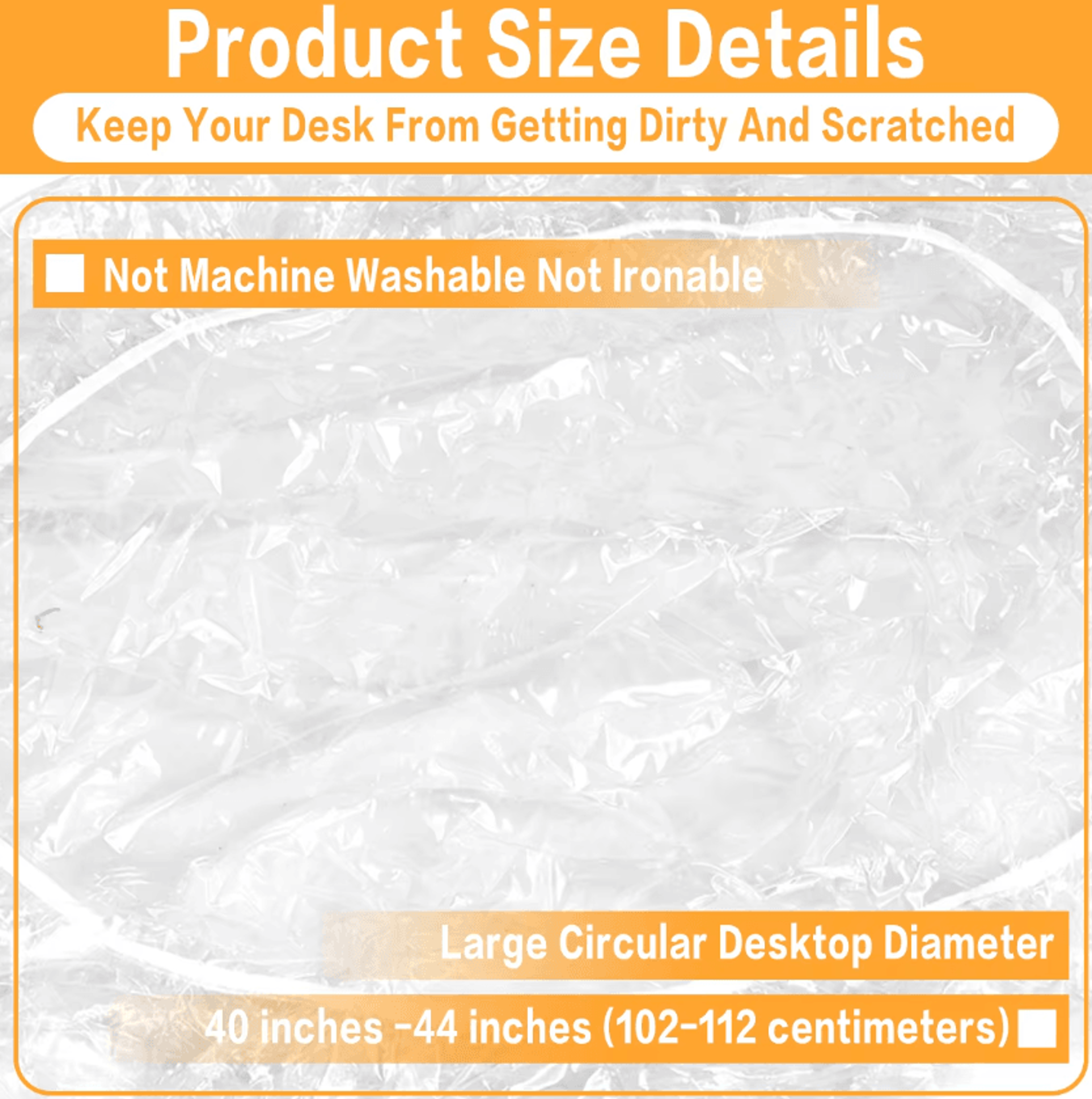 Transparent Elastic Round Tablecloth Waterproof PVC Fitted Table Protector 2