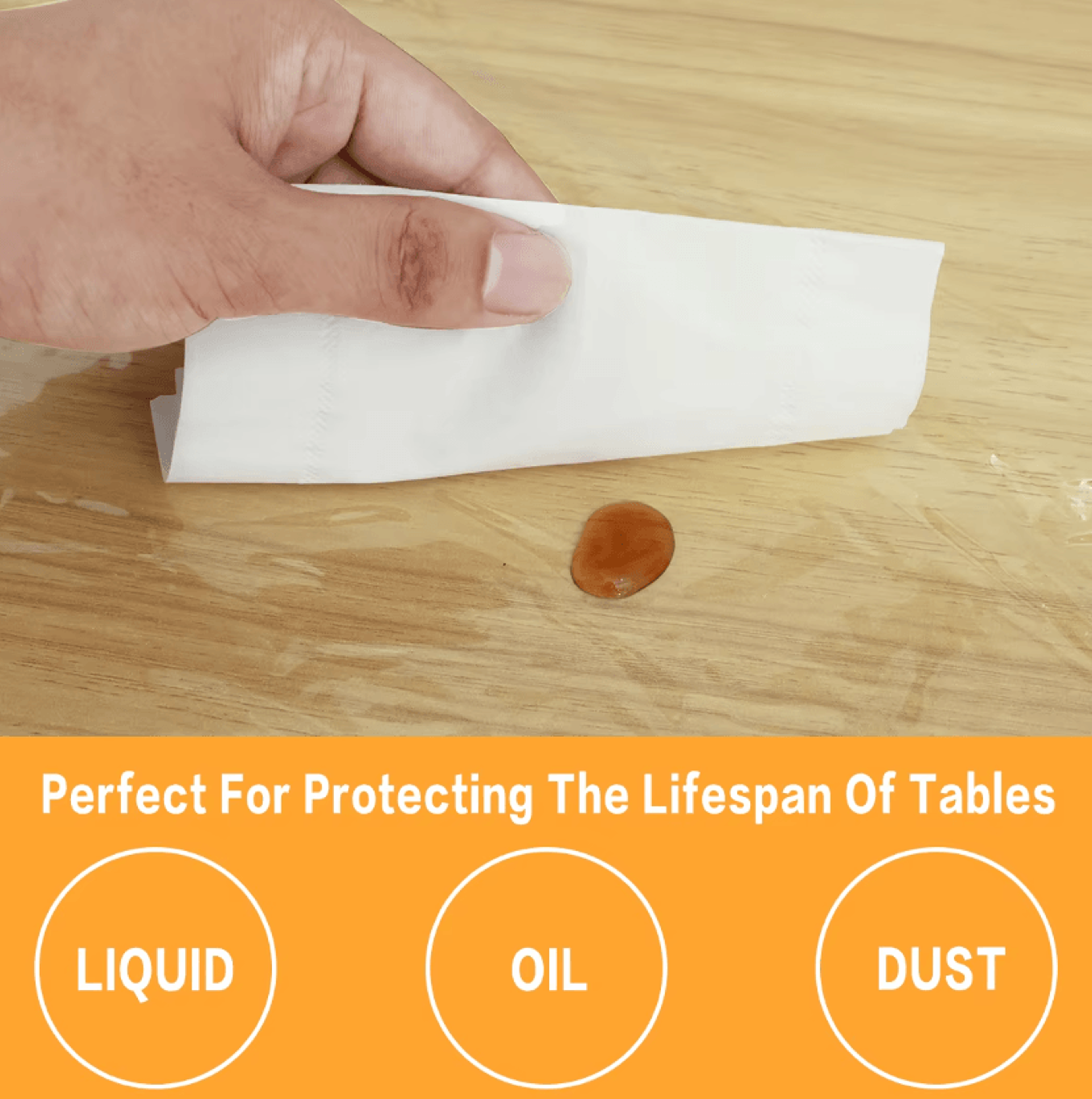 Transparent Elastic Round Tablecloth Waterproof PVC Fitted Table Protector 4