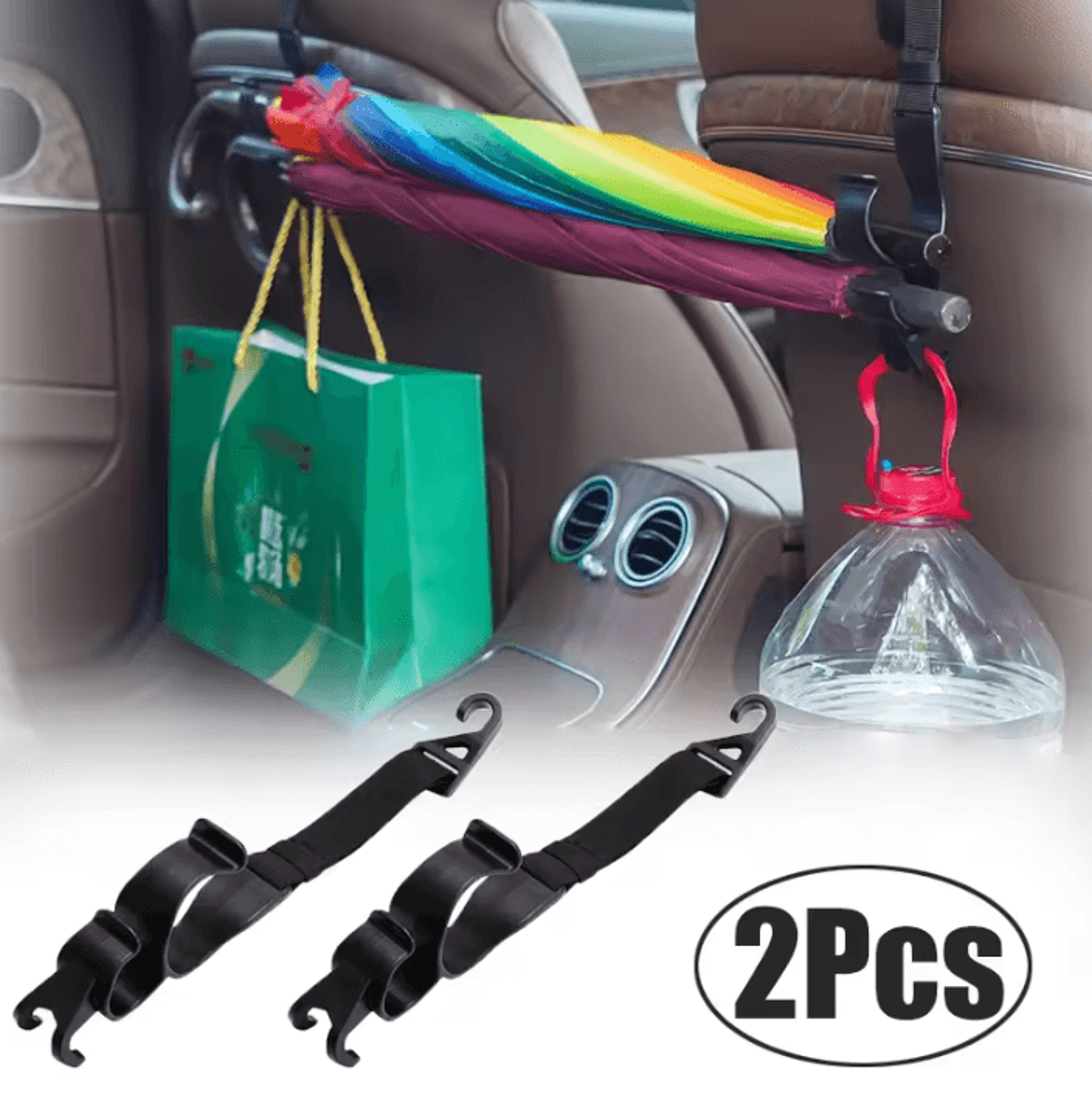umbragrip 2pcs adjustable car trunk umbrella holder and storage organizer