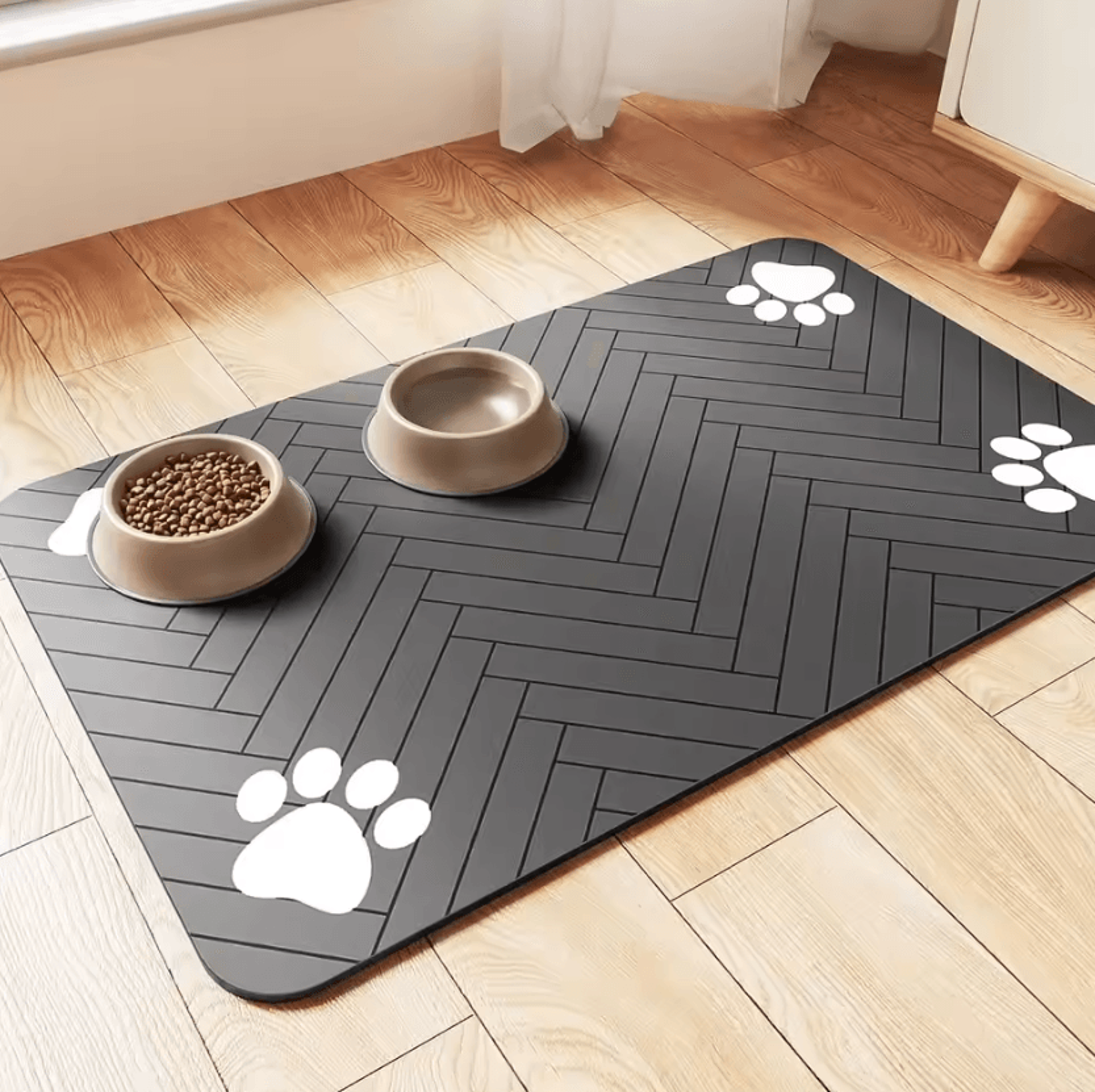 PawDry Absorbent Pet Feeding Mat With Waterproof Backing For Dogs And Cats 0