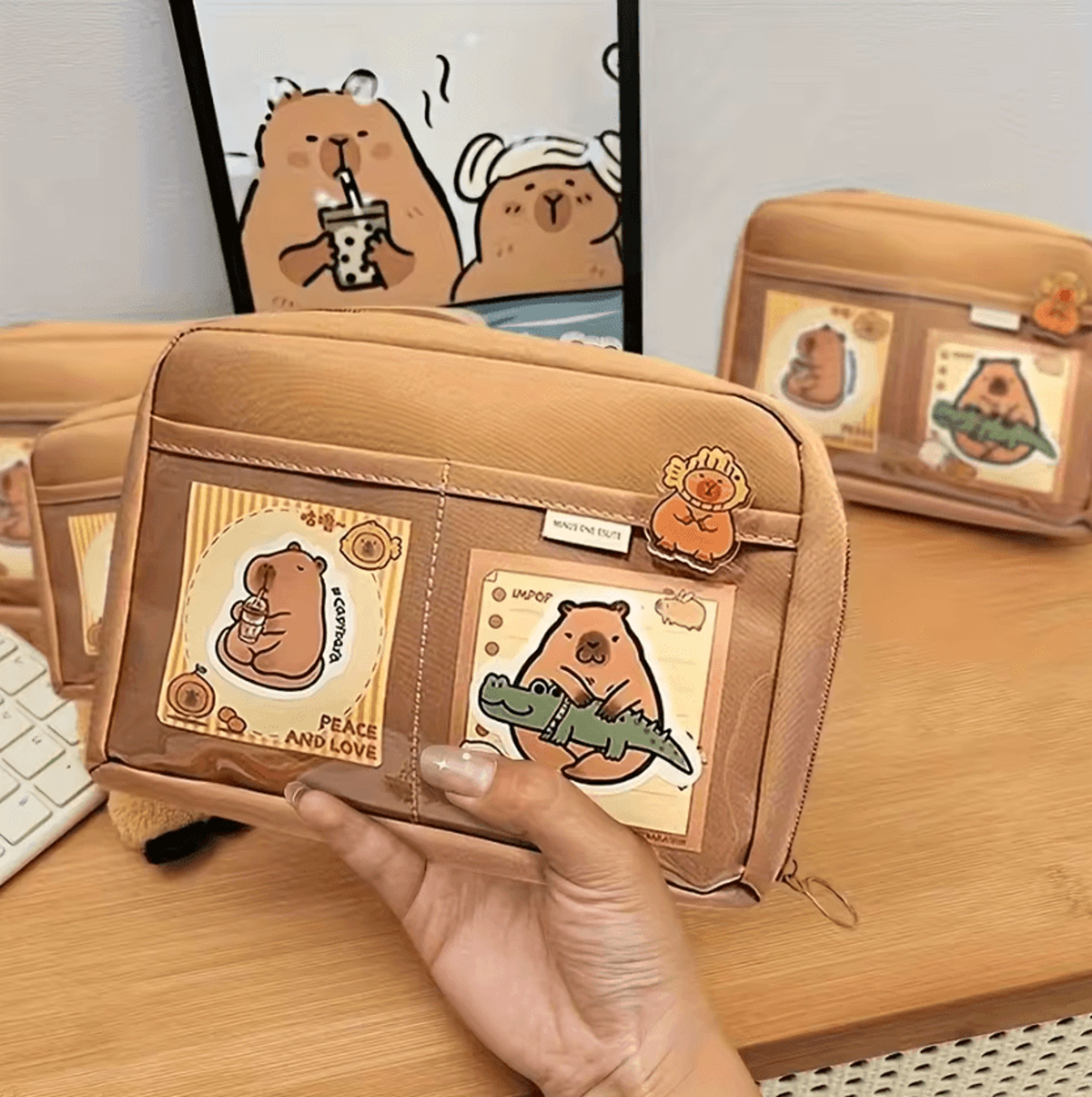 CapyJoy 31PCS Kawaii Capybara Stationery Set With MultiLayer Pencil Case 1