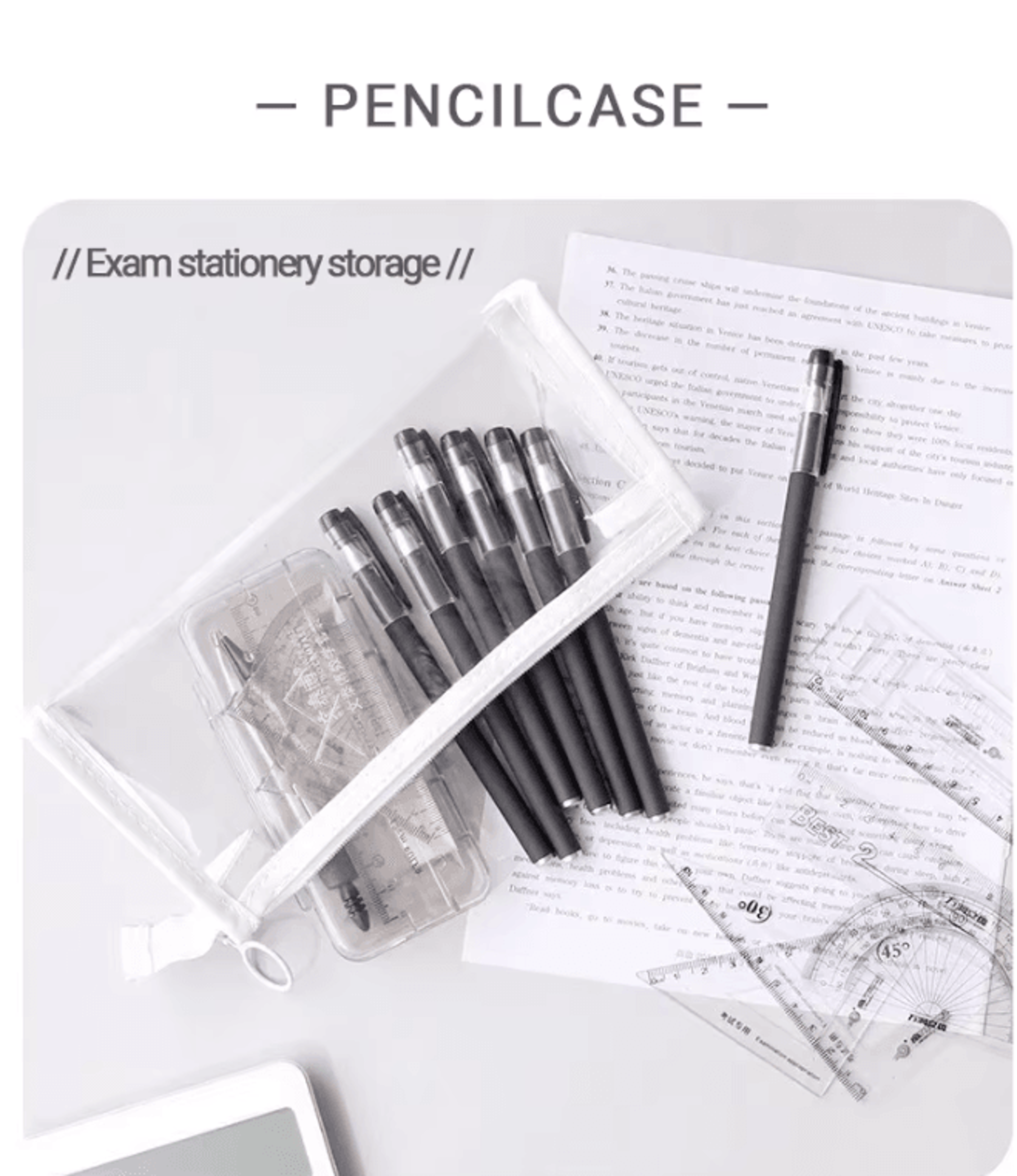 ClearNest Transparent Large Capacity Pencil Case And Multipurpose Storage Pouch 3