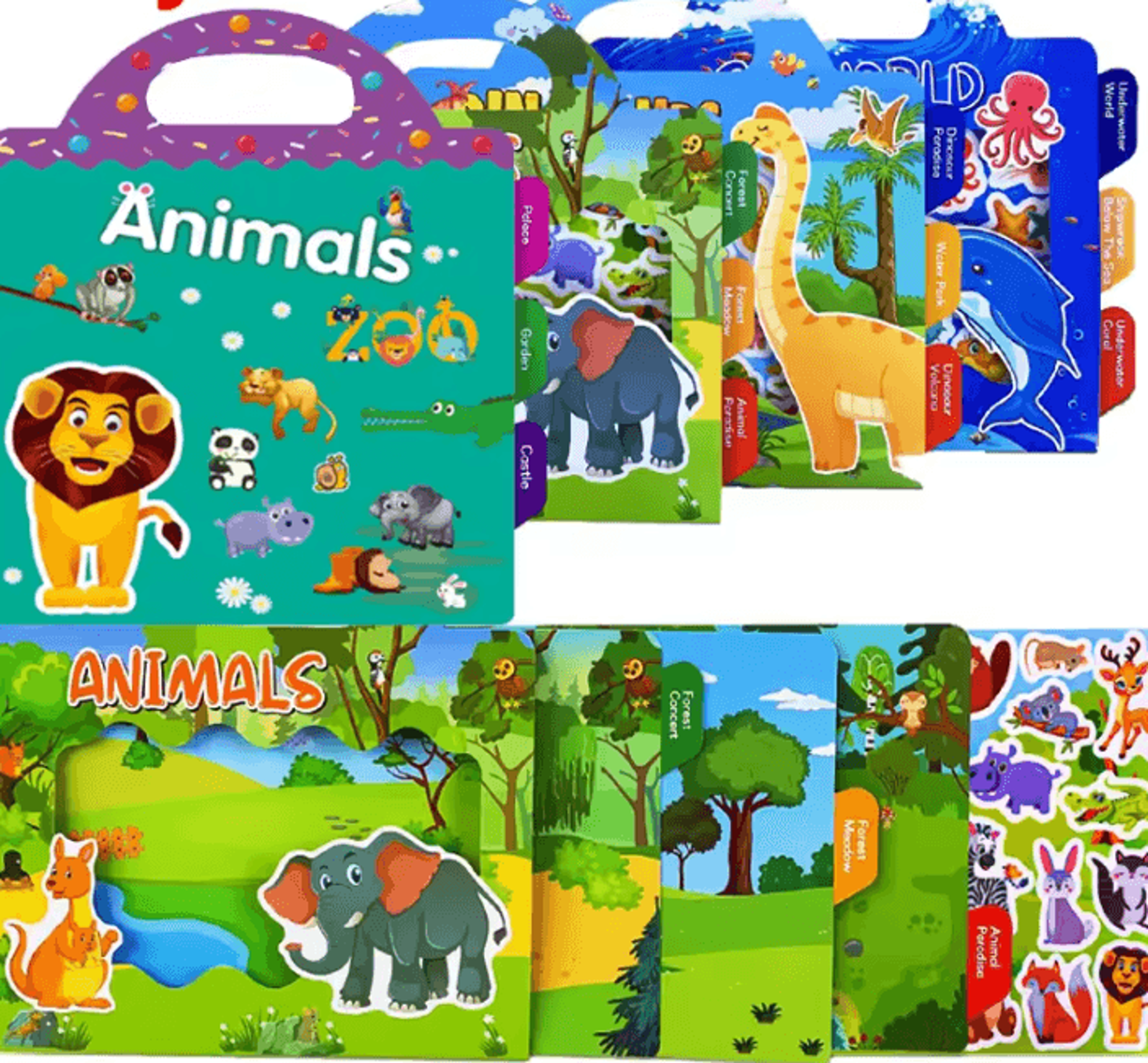 playscape reusable animal sticker activity book for kids and early learning