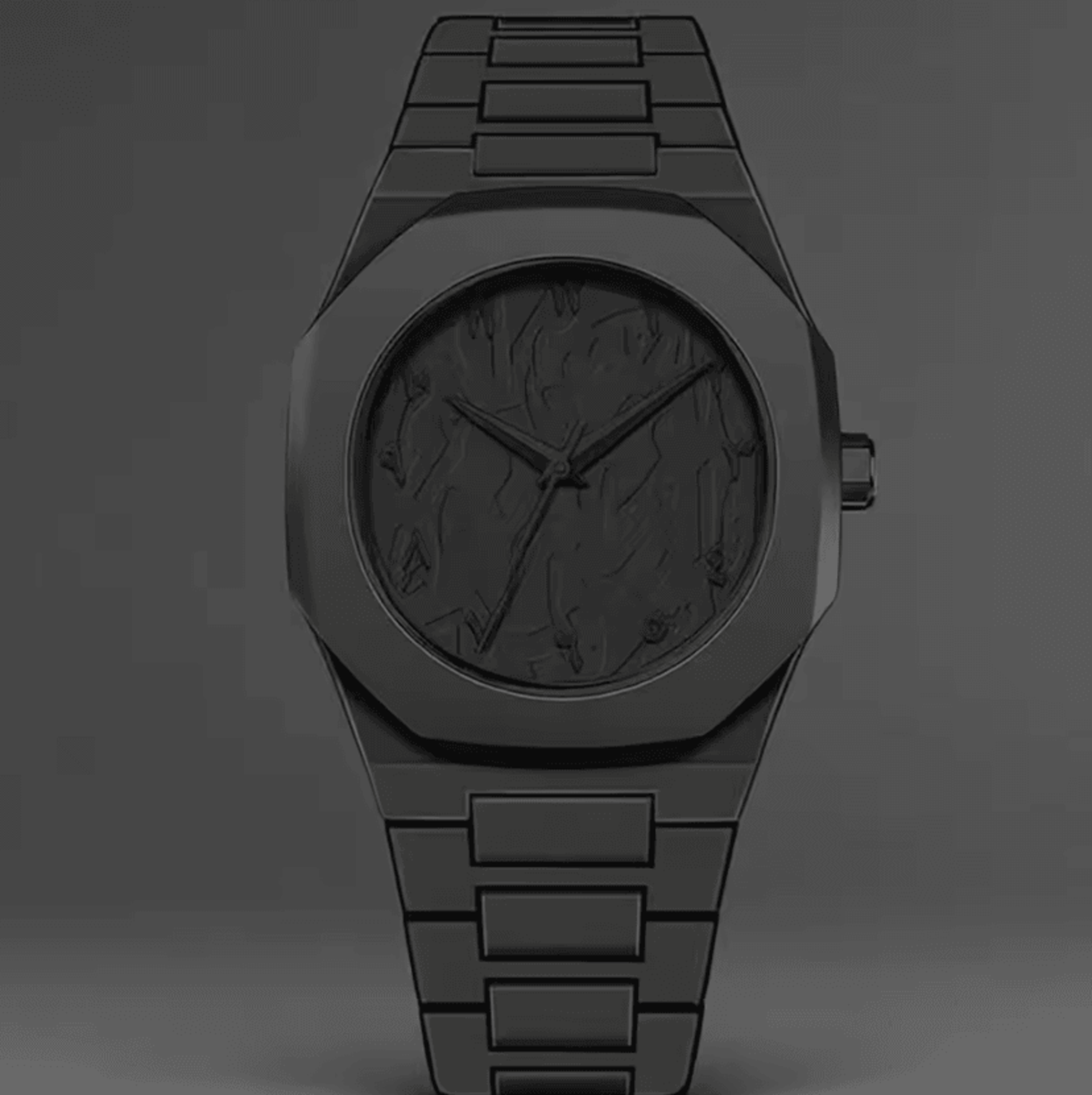 NoirPulse Minimalist Black Quartz Watch With Arabic Numeral Dial For Men 3