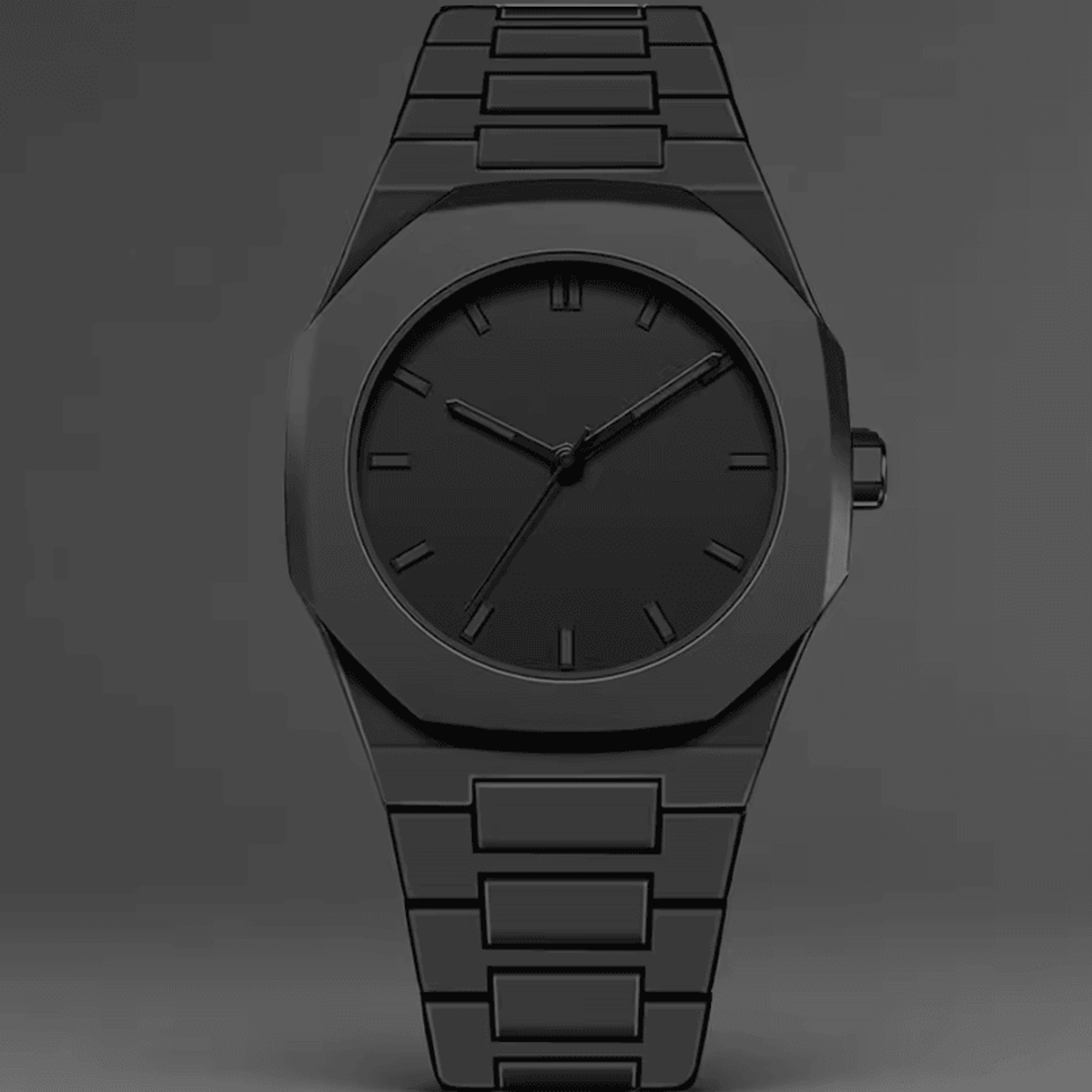 NoirPulse Minimalist Black Quartz Watch With Arabic Numeral Dial For Men 1