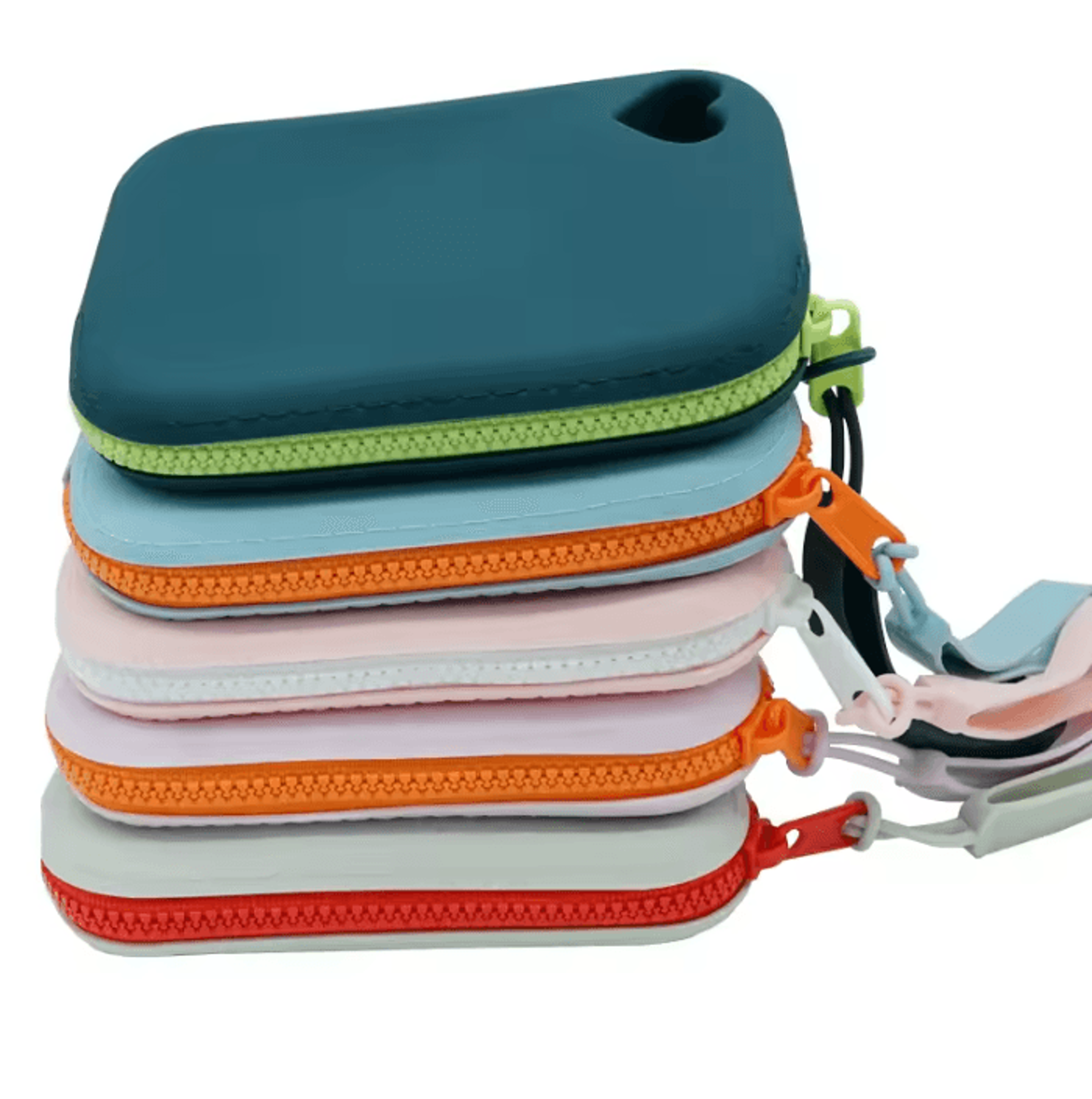 silicapop colorblock silicone zipper clutch bag with convenient wrist strap