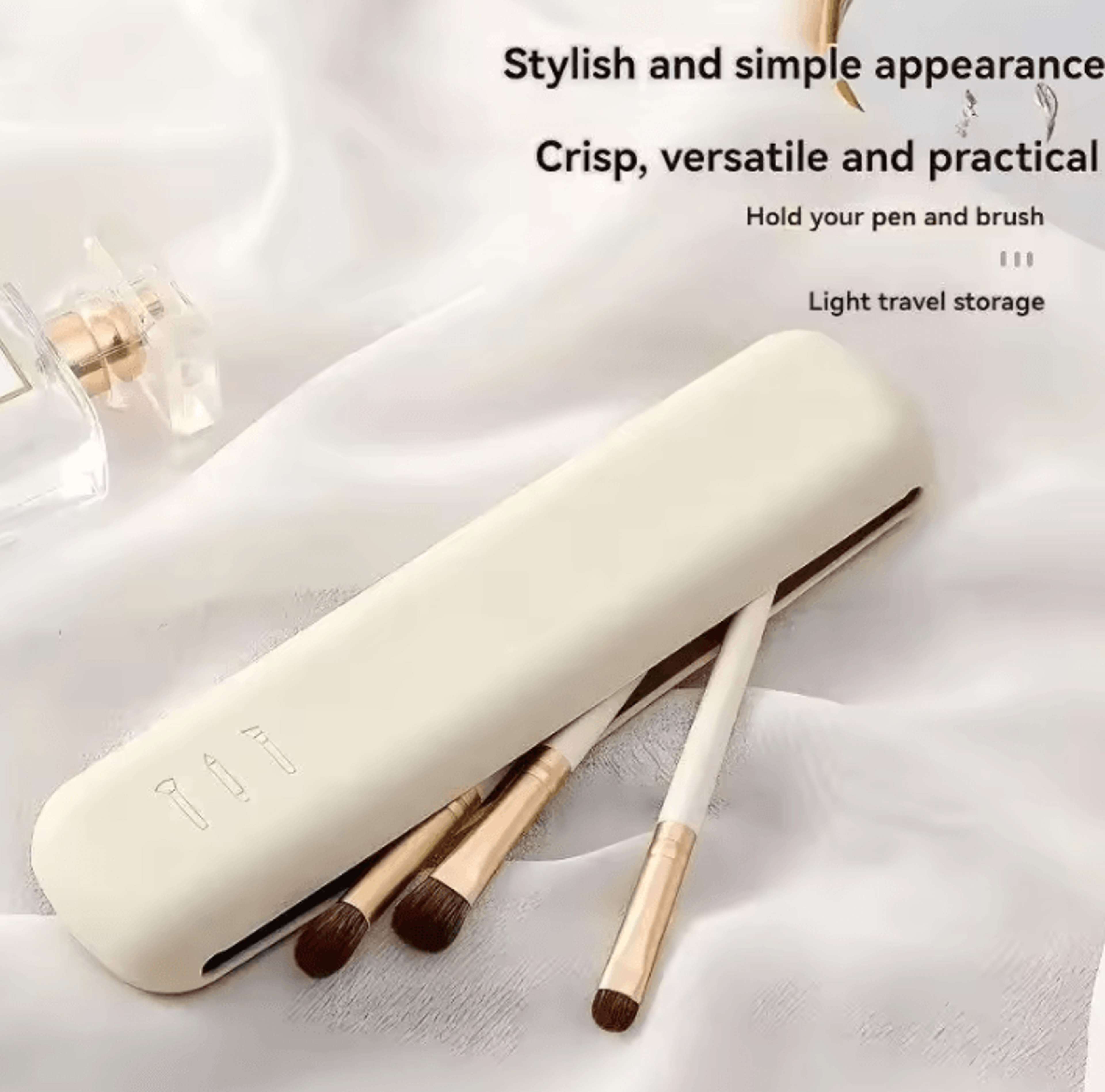 beautyshield portable silicone makeup brush case for travel and everyday storage