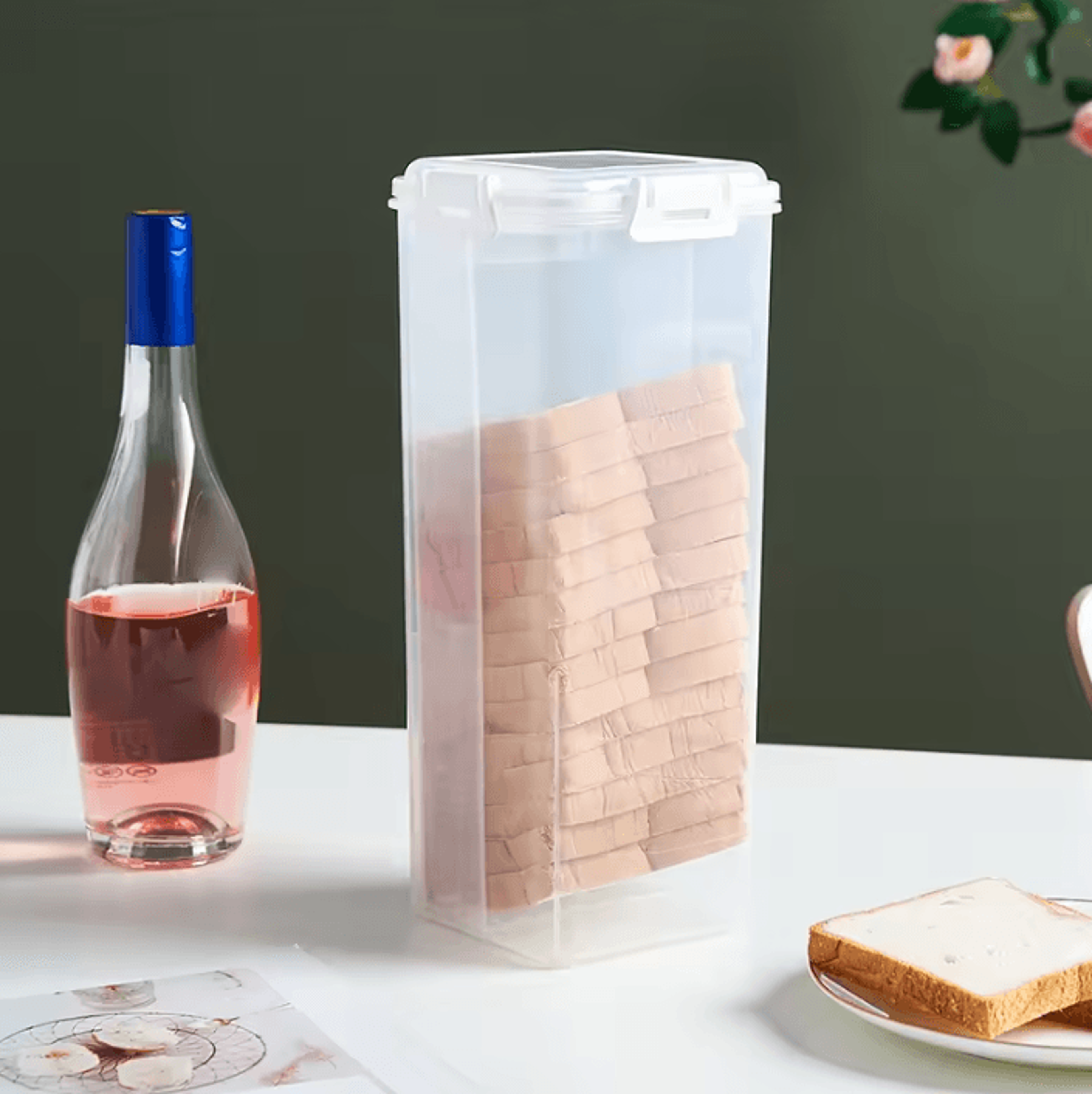 LoafKeeper Clear Airtight Bread Storage Box With Lid For Homemade And Sandwich Bread 3