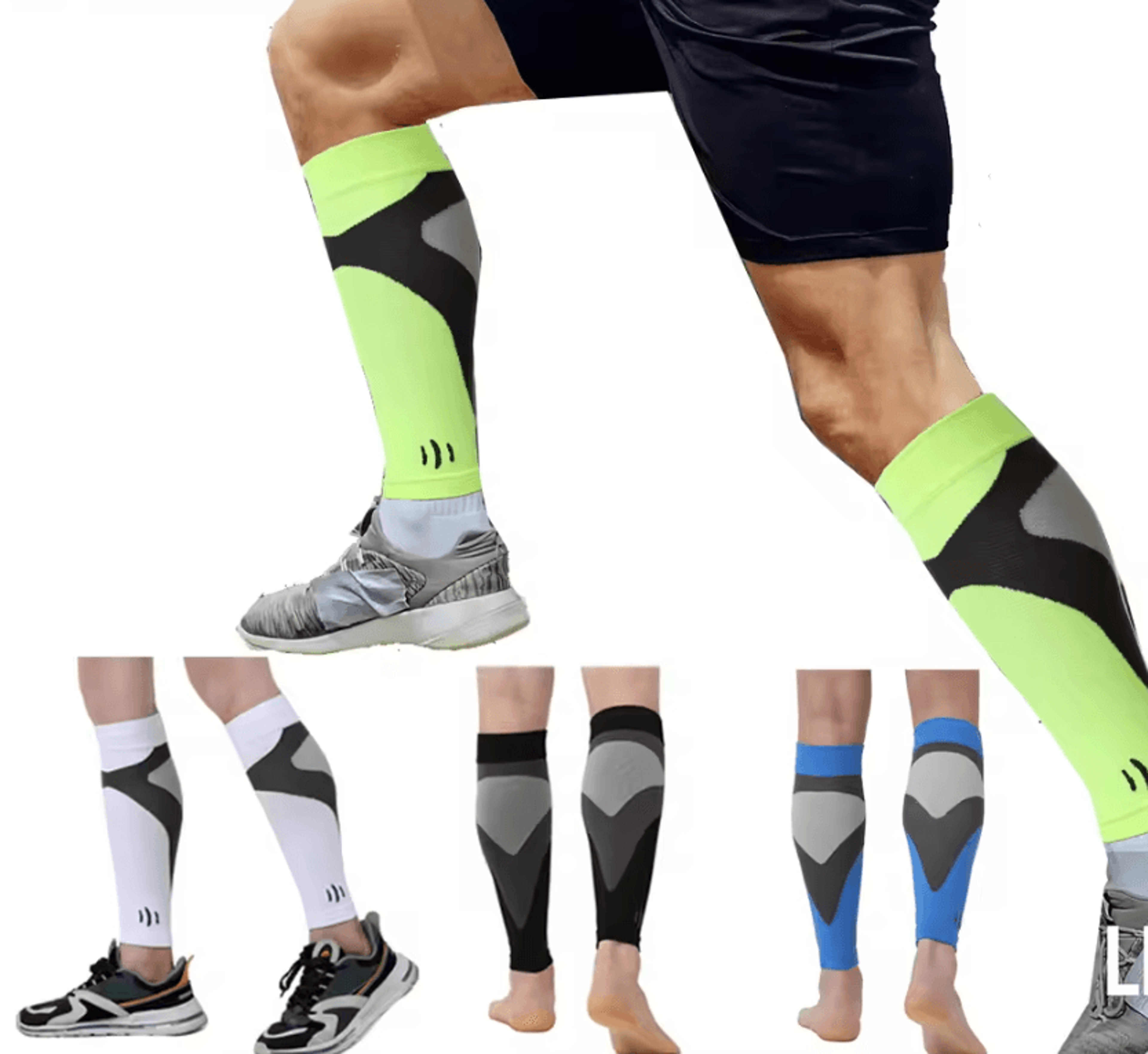FlexStride Running Calf Compression Sleeves For Shin Support 0