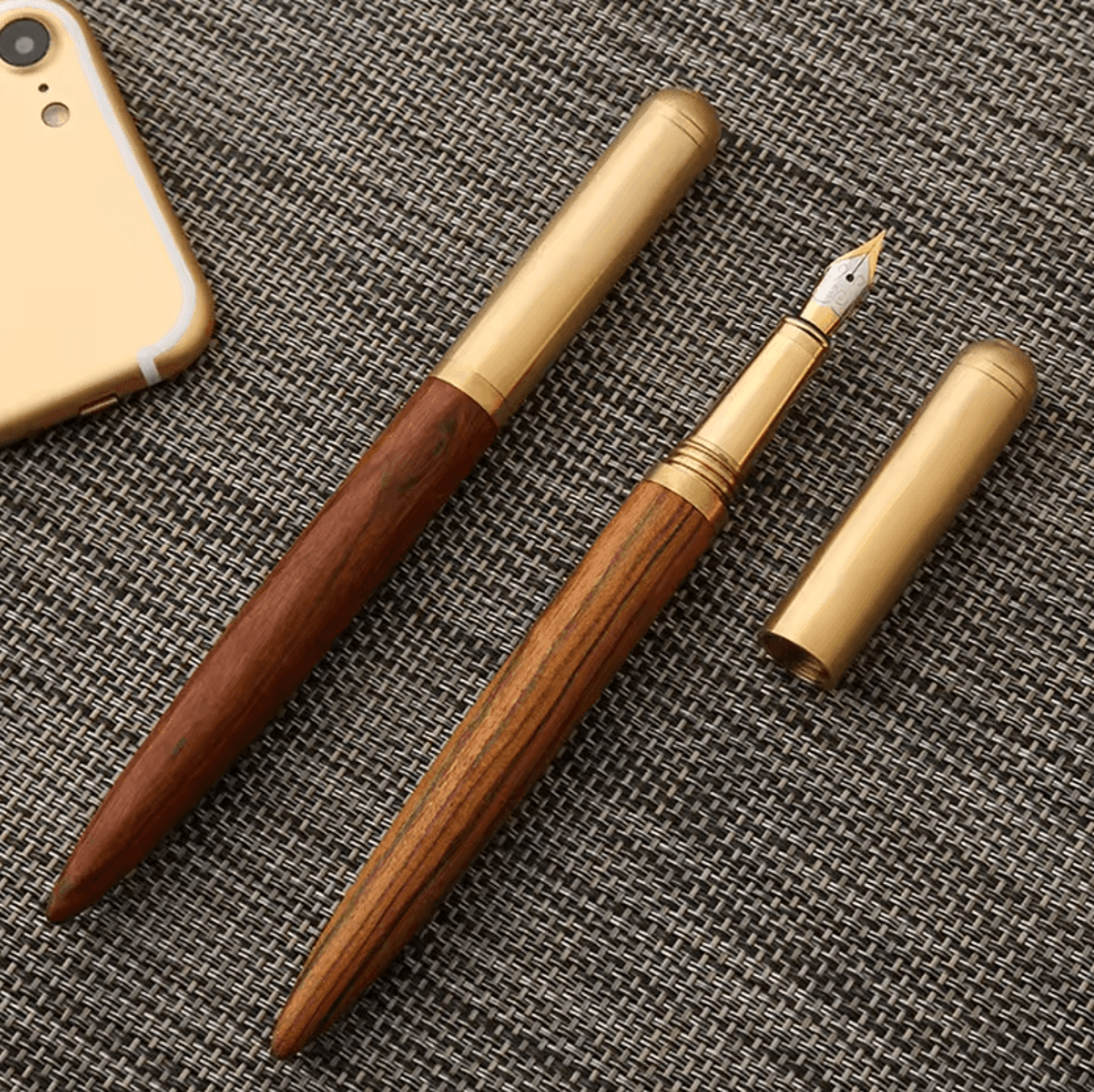vintagecraft wooden fountain pen with bronze finish for elegant writing