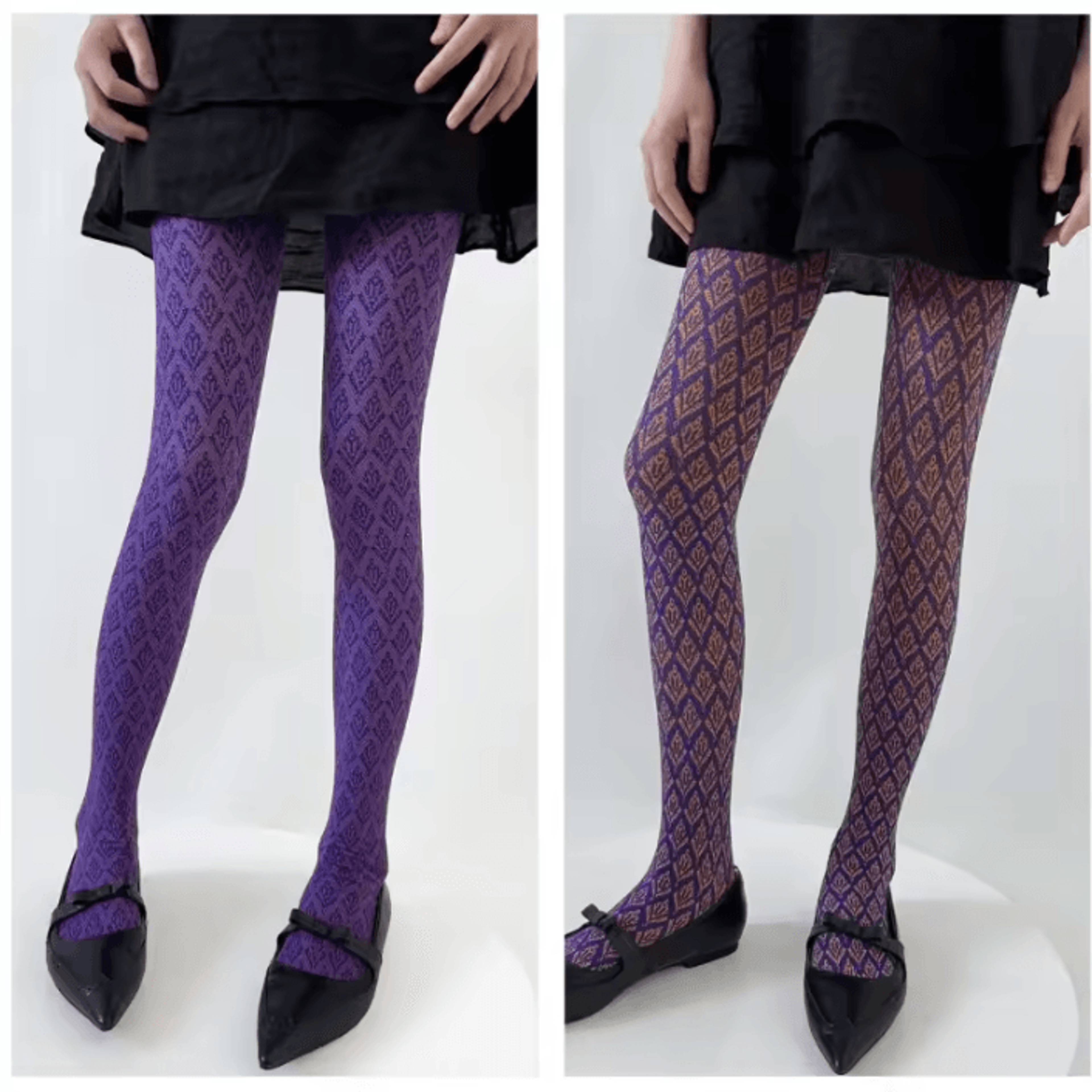 VintageBloom Dark Floral Jacquard Tights For Women With Elegant JapaneseInspired Design 1