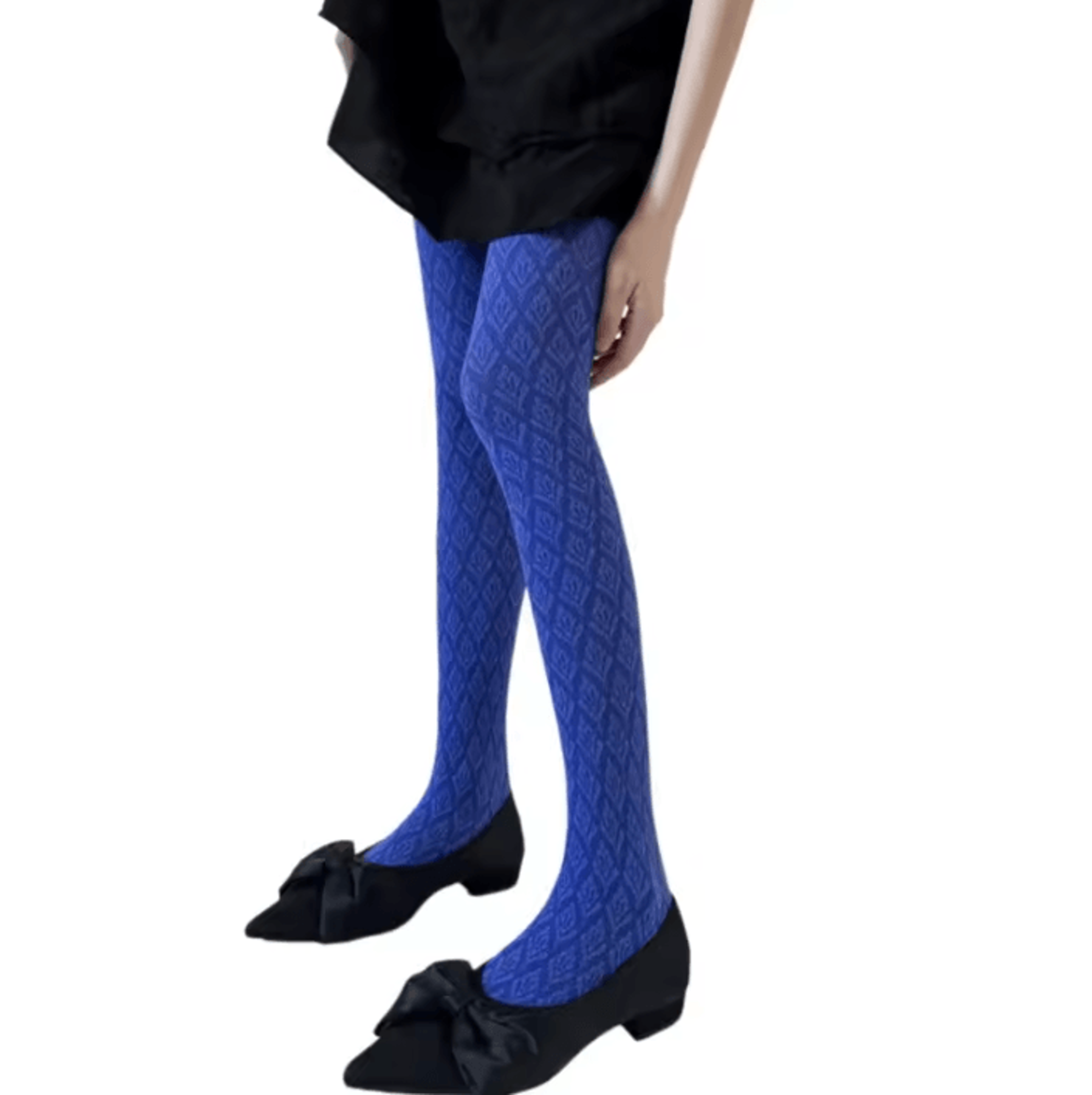 VintageBloom Dark Floral Jacquard Tights For Women With Elegant JapaneseInspired Design 4