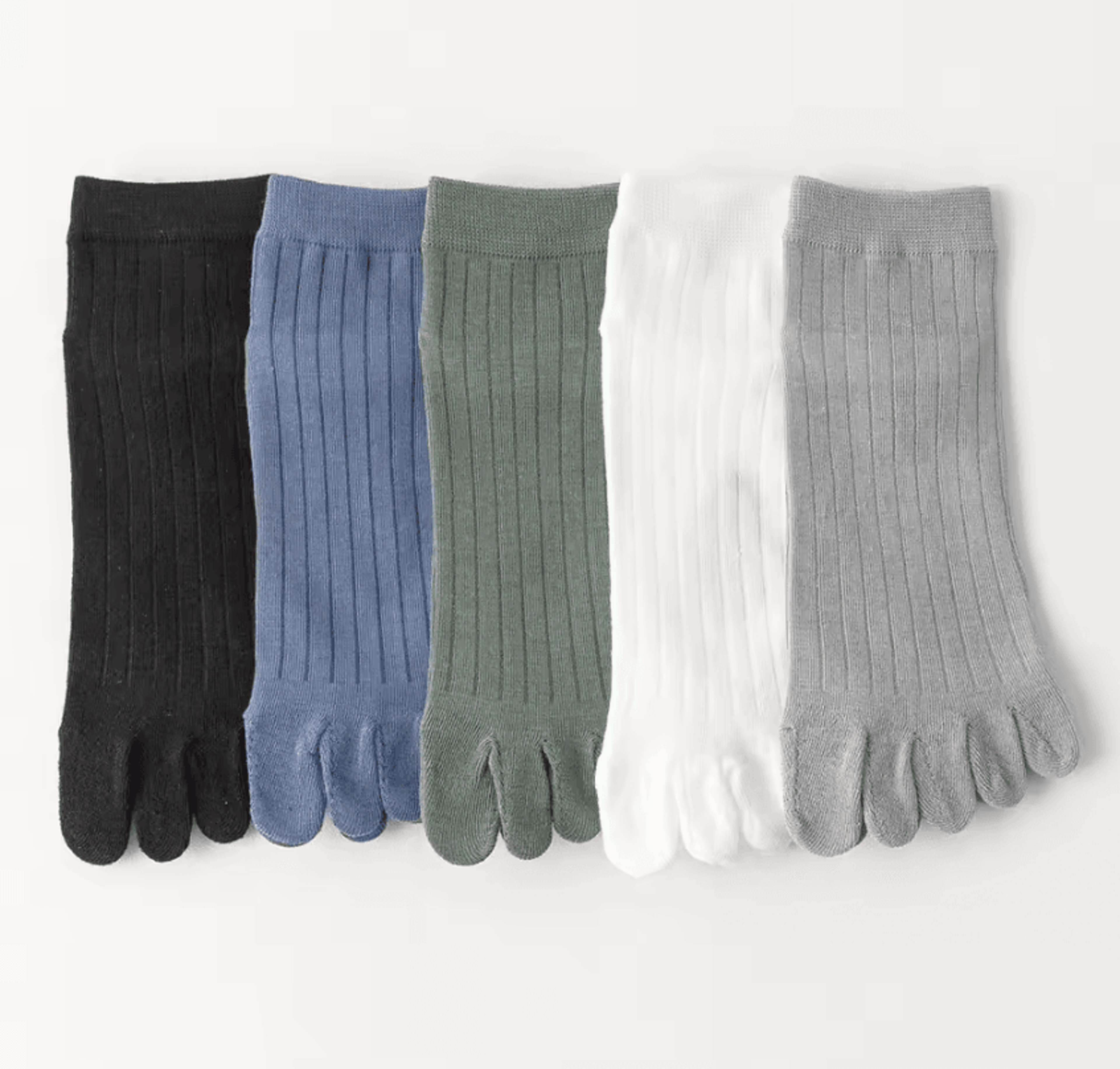 ToeFlex 5Pair Mens Cotton Five Finger Ankle Socks For Breathable Summer Comfort 8