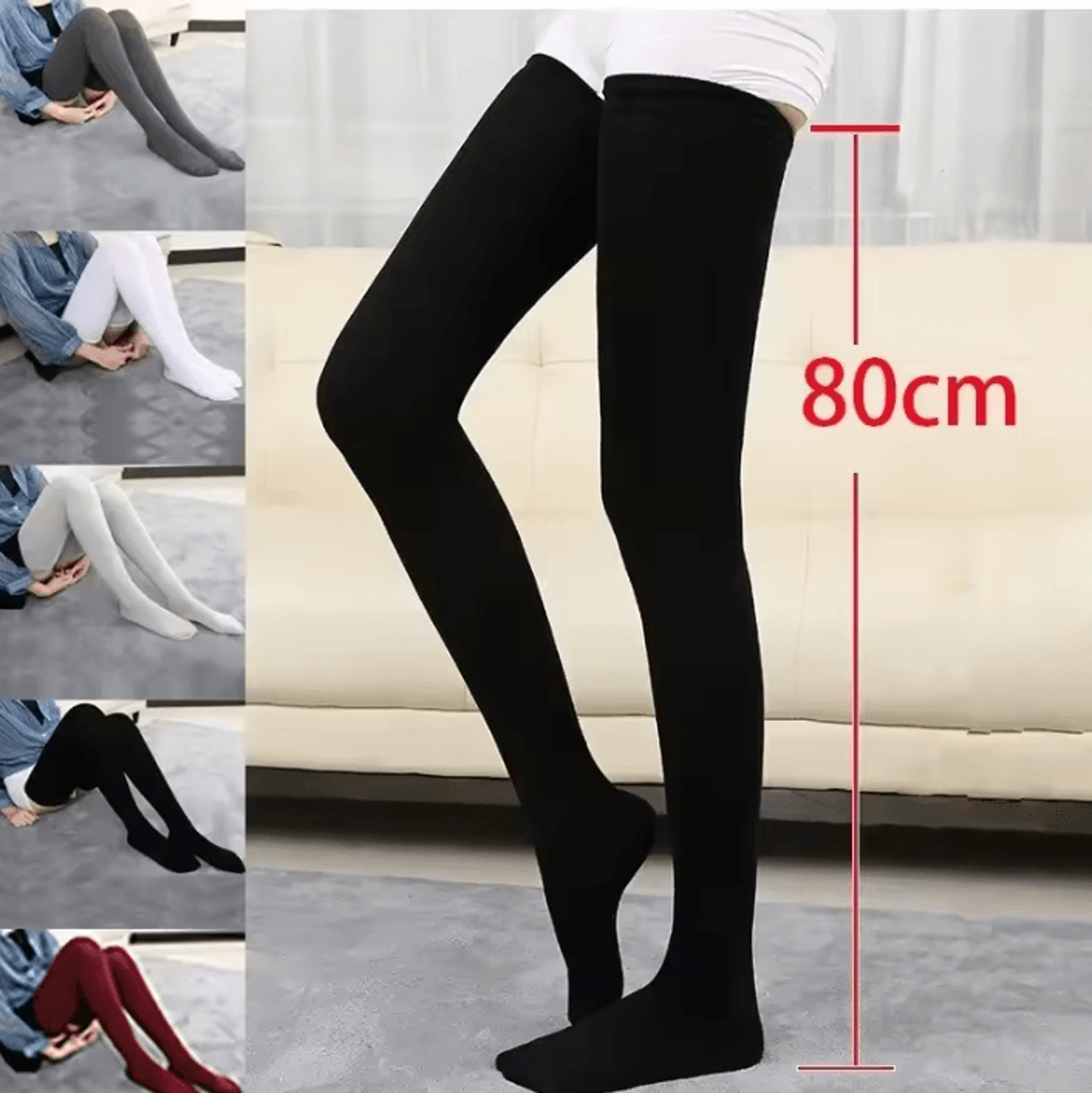 cozyluxe 80cm women's cotton thigh high socks for warm autumn and winter comfort