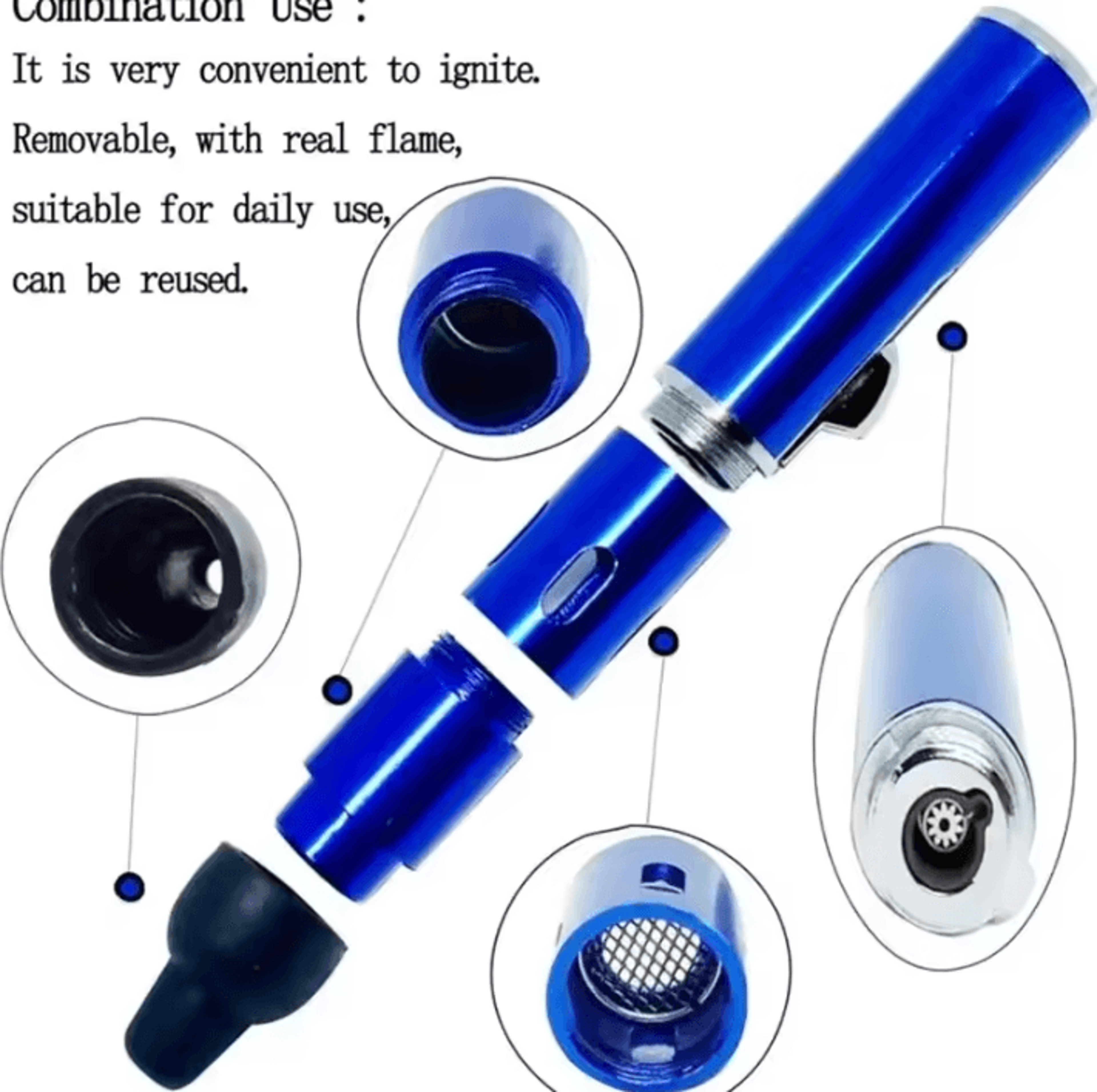 AromaFlame Metal Windproof Jet Torch Pen Lighter For Candles And Aromatherapy 3