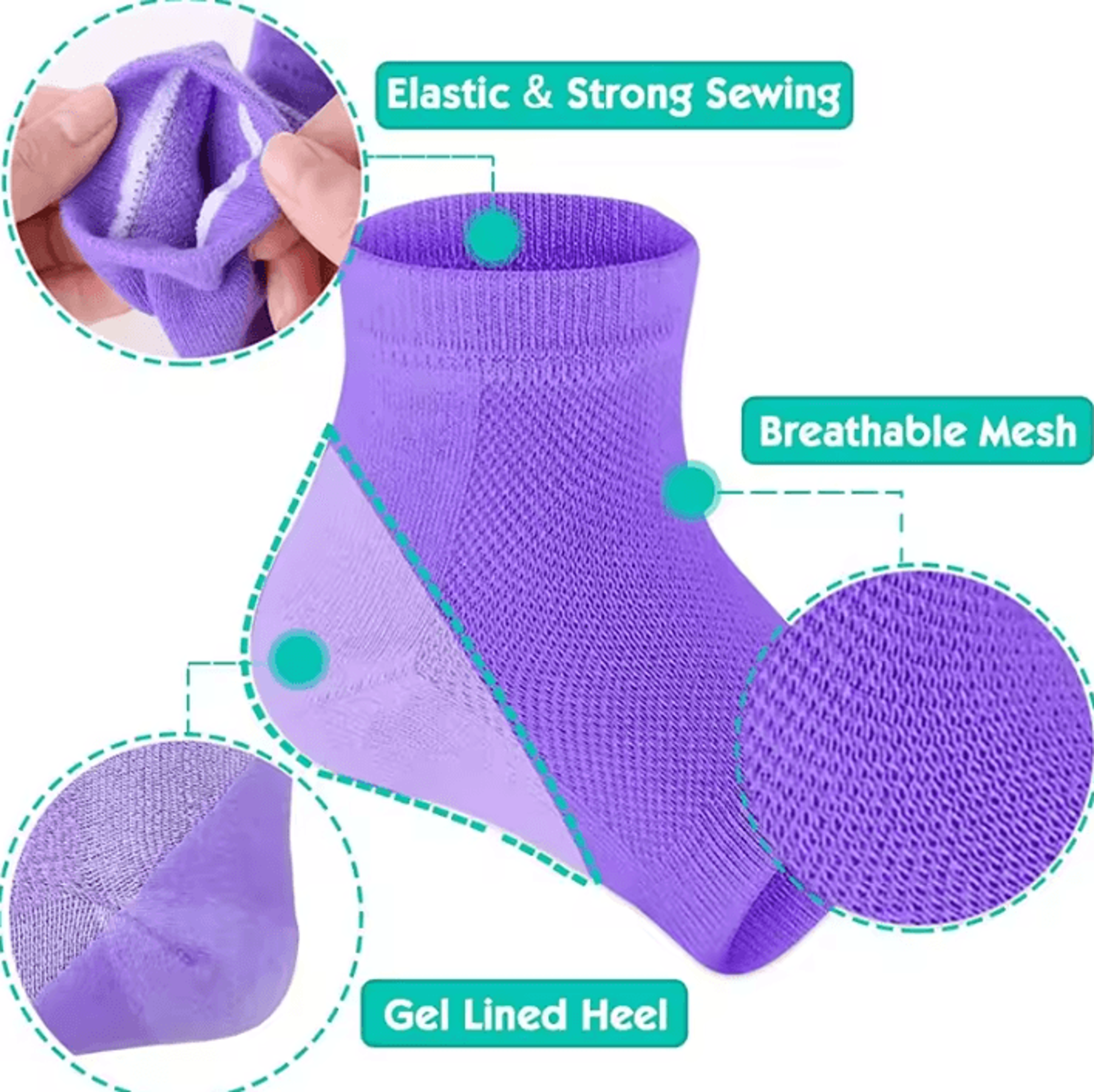 SoftStep Silicone Gel Heel Socks For Dry Cracked Heel Care And Cushioning 2