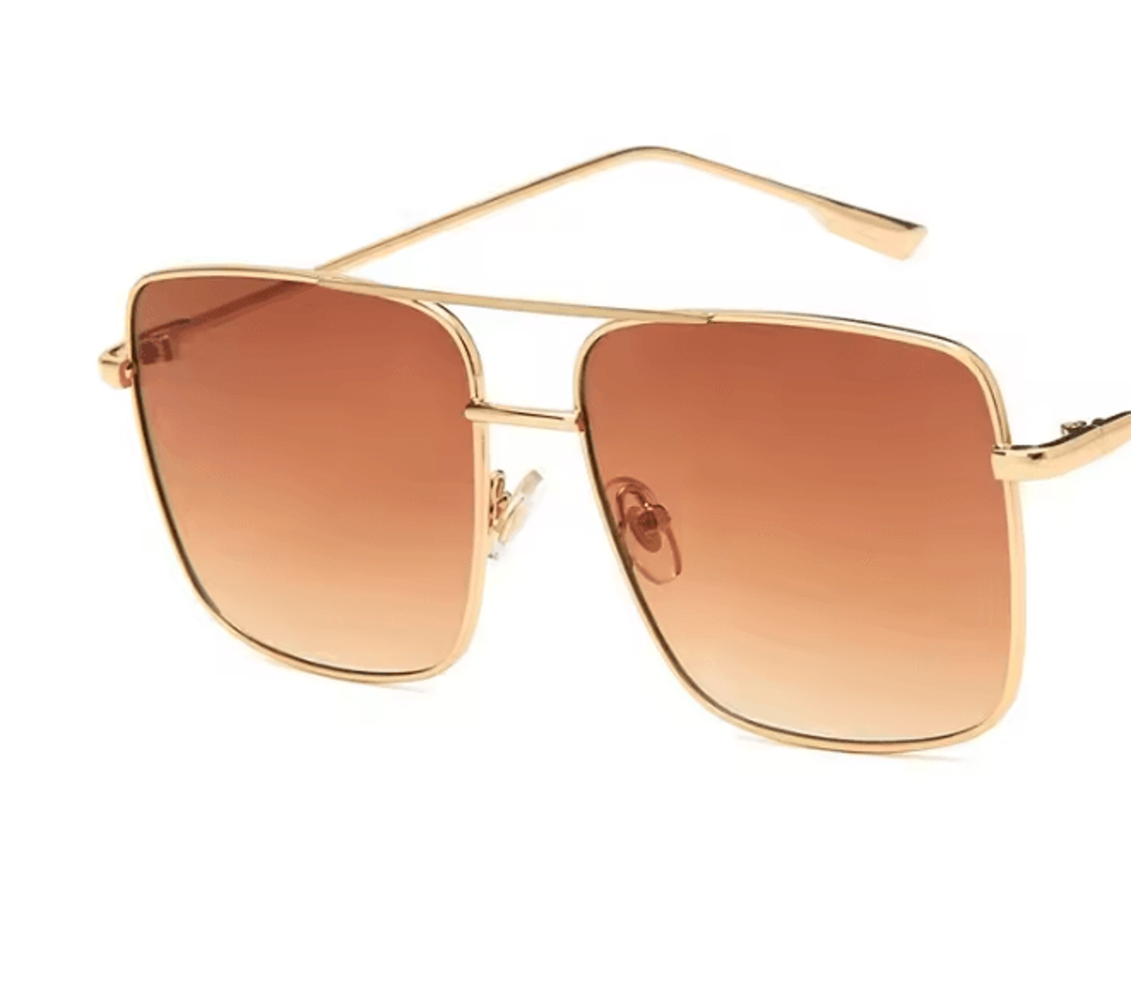 GoldenEra Oversized Square Metal Eyeglasses With Vintage Gold Frame 5