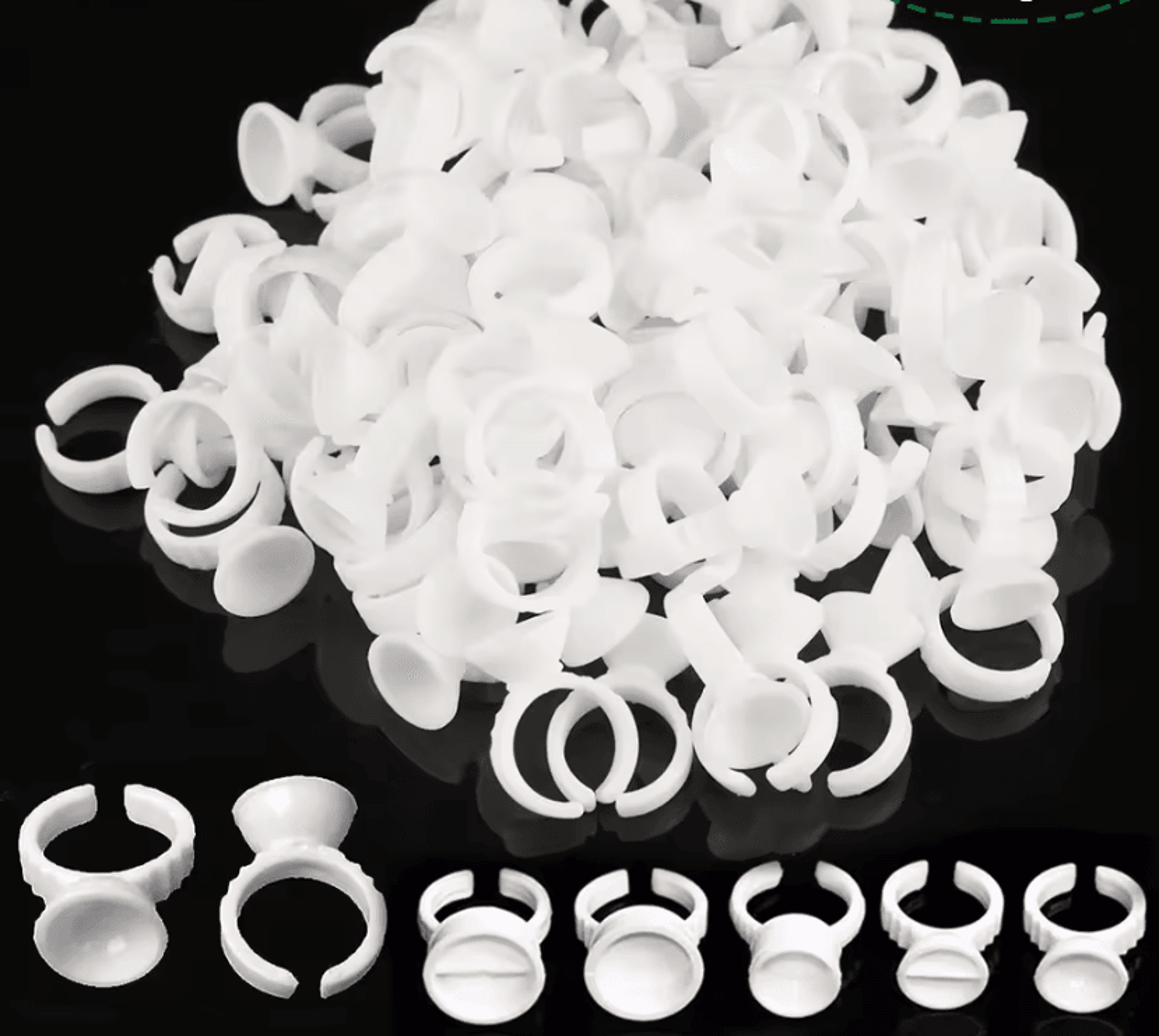 beautydot flex disposable microblading pigment and eyelash glue holder rings
