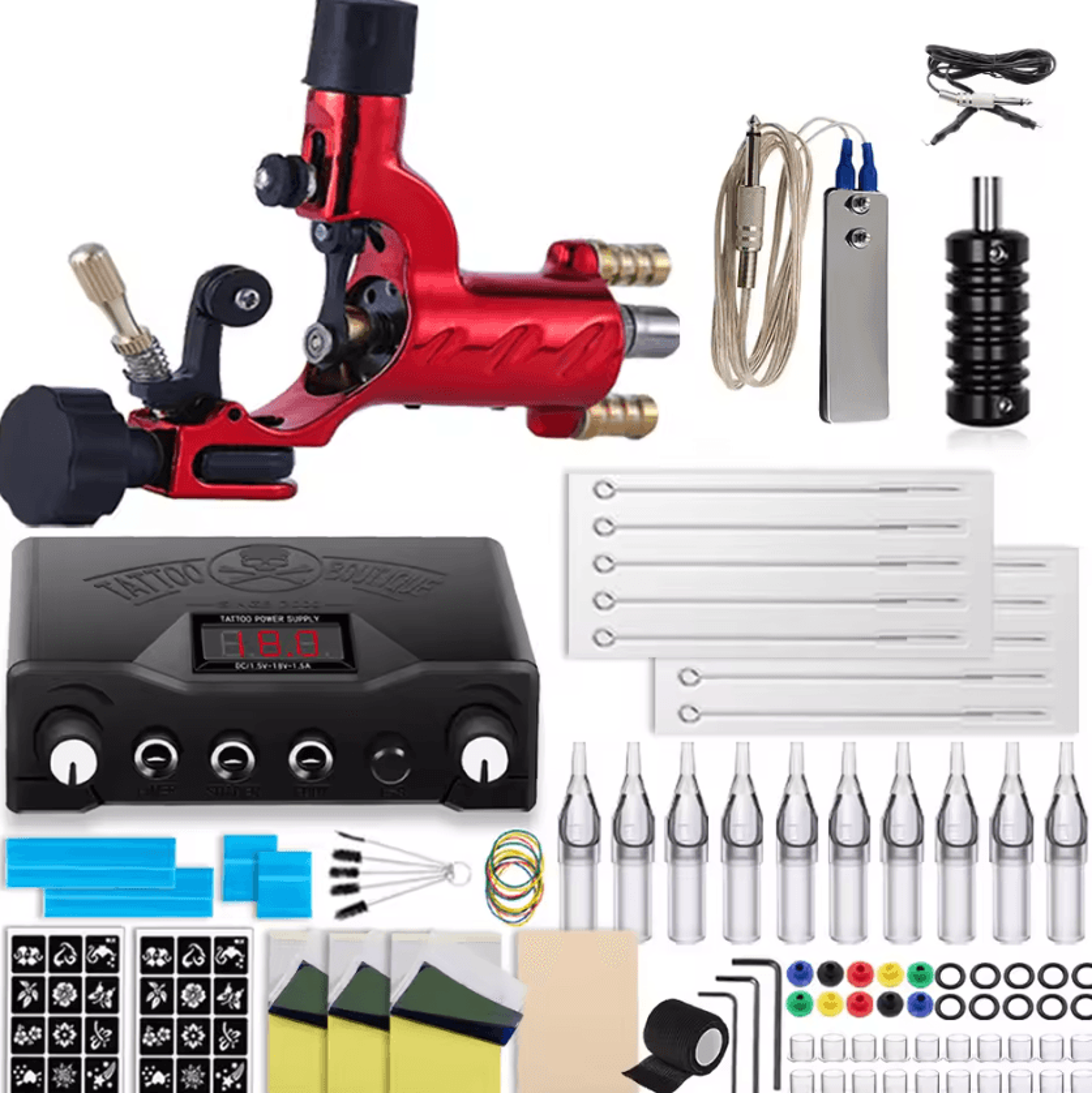 Dragonfly InkMaster Complete Rotary Tattoo Machine Kit With Power Supply And Needles 7