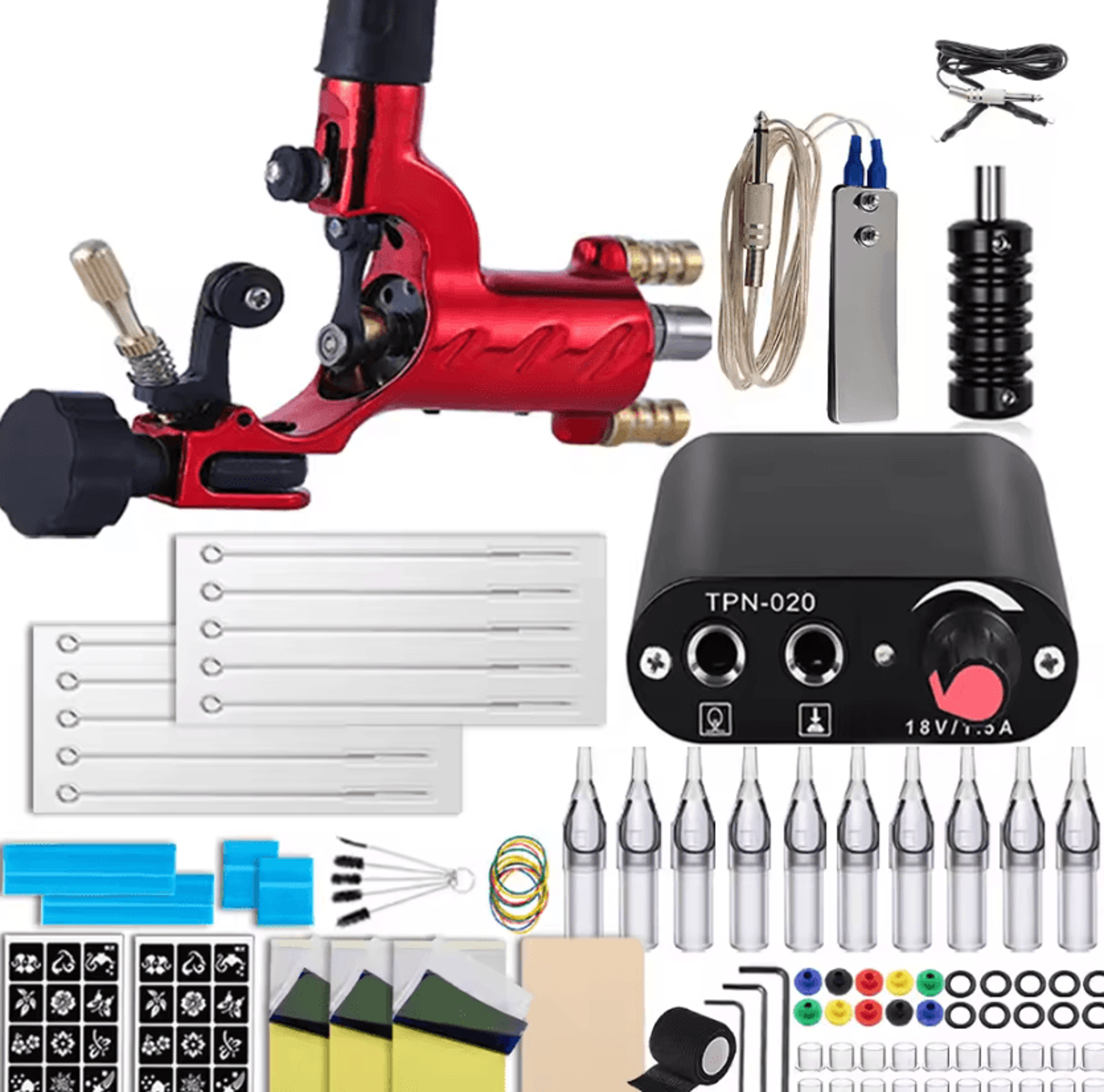 Dragonfly InkMaster Complete Rotary Tattoo Machine Kit With Power Supply And Needles 8