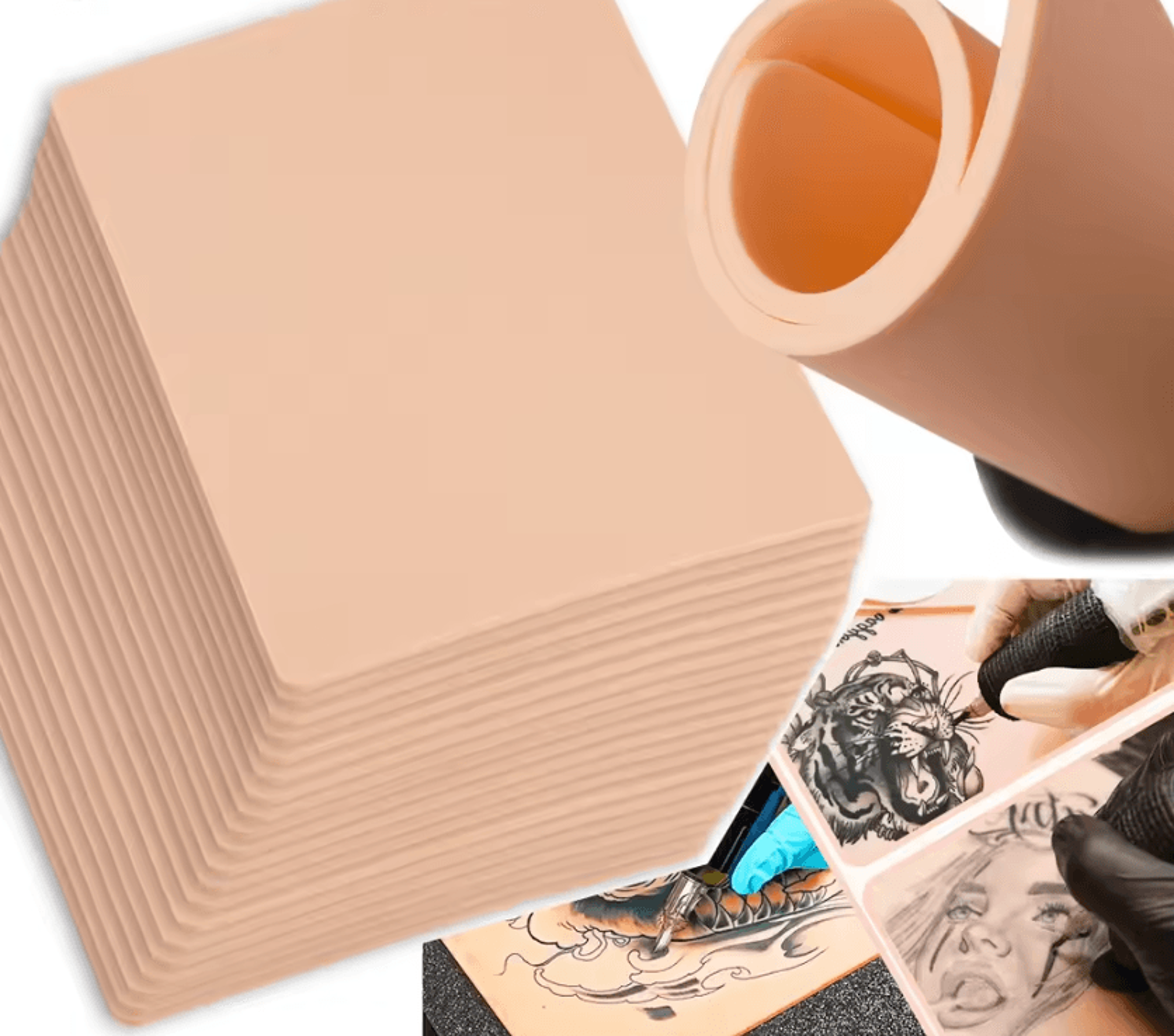 InkForm Studio DoubleSided Silicone Tattoo Practice Skin For Microblading And PMU Training 0