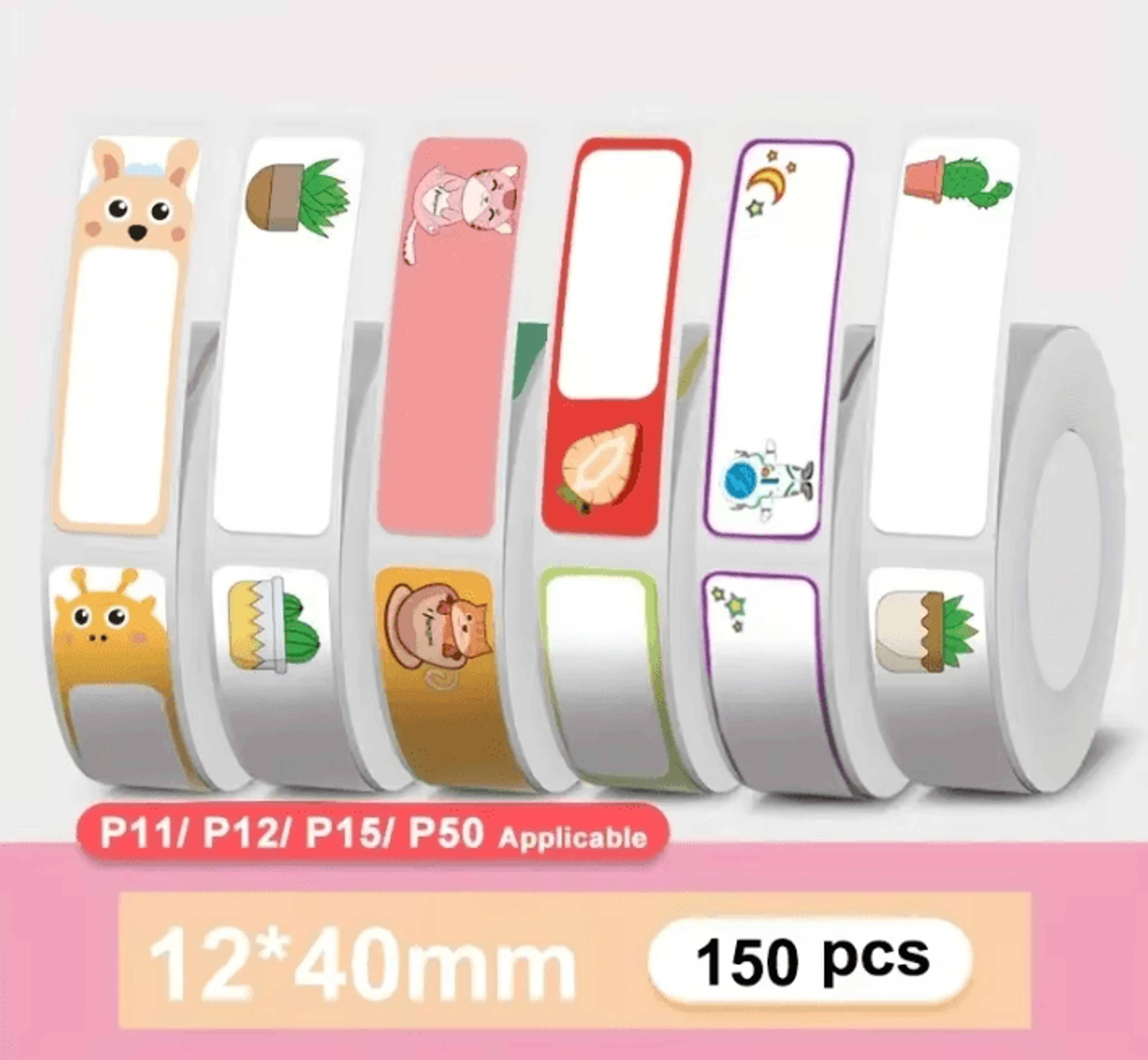 stickerbloom decorative thermal label stickers 12x40mm for mini label printers