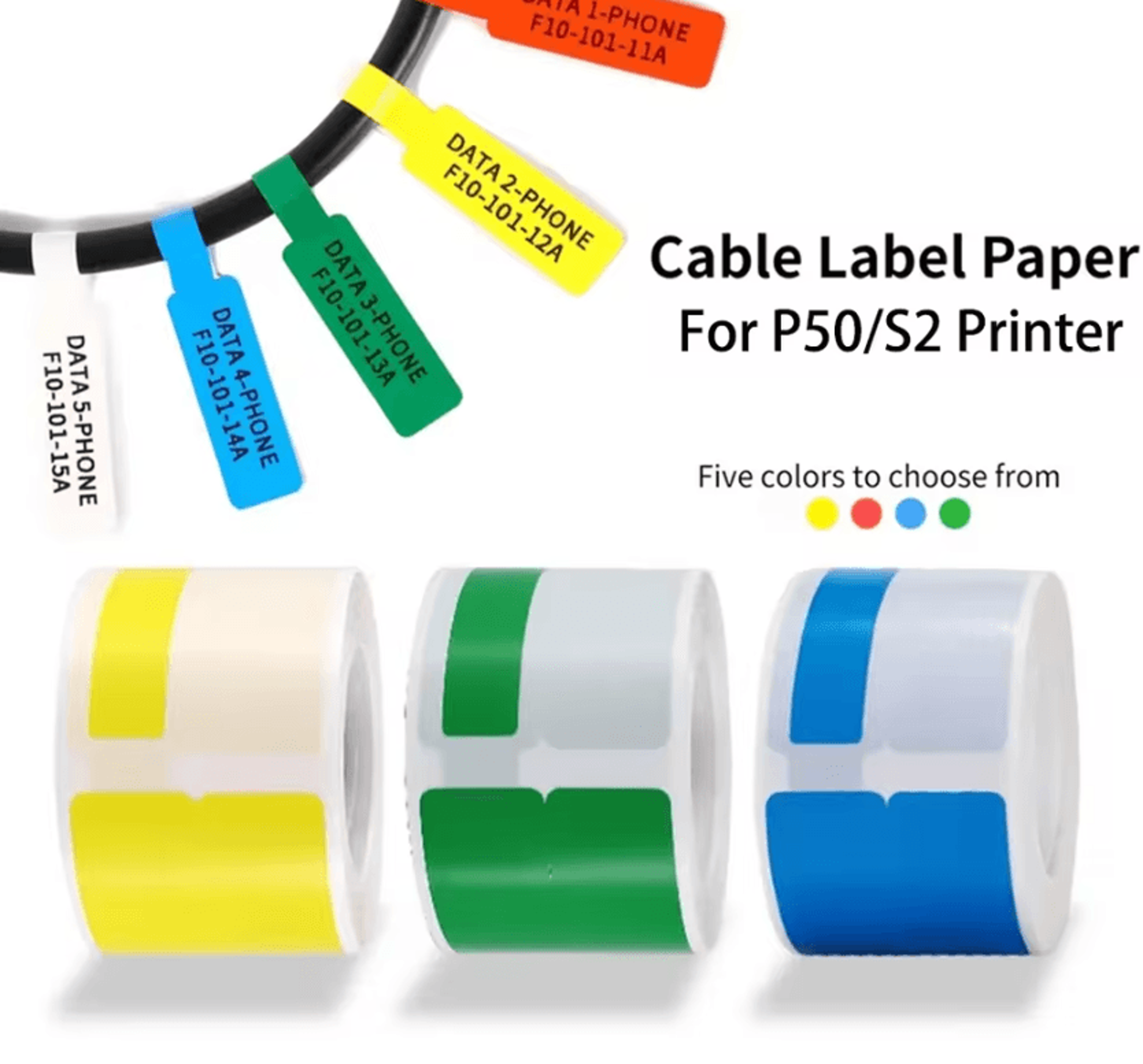 Marklife WireGuard Waterproof Thermal Cable Labels For P50 S2 D100 And D200 Printers 0