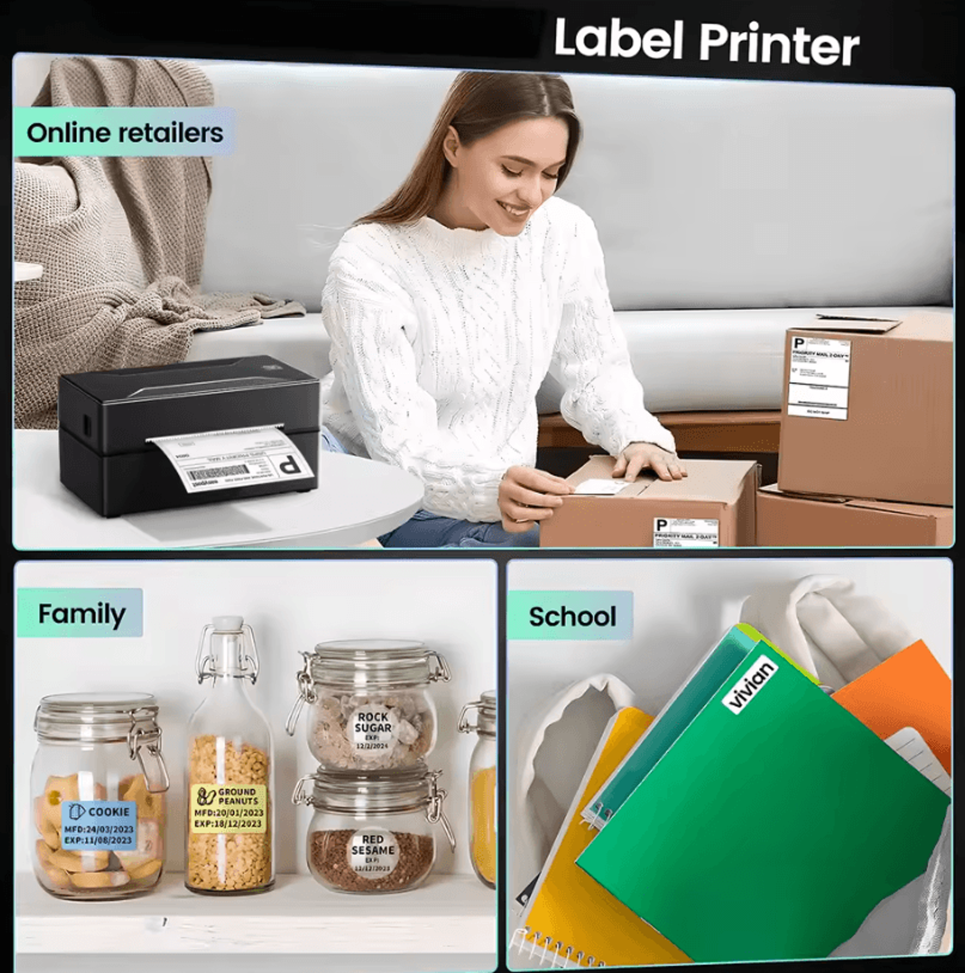 Marklife BlackPrint HD Bluetooth Inkless Thermal Printer For Home Office And Small Business 3