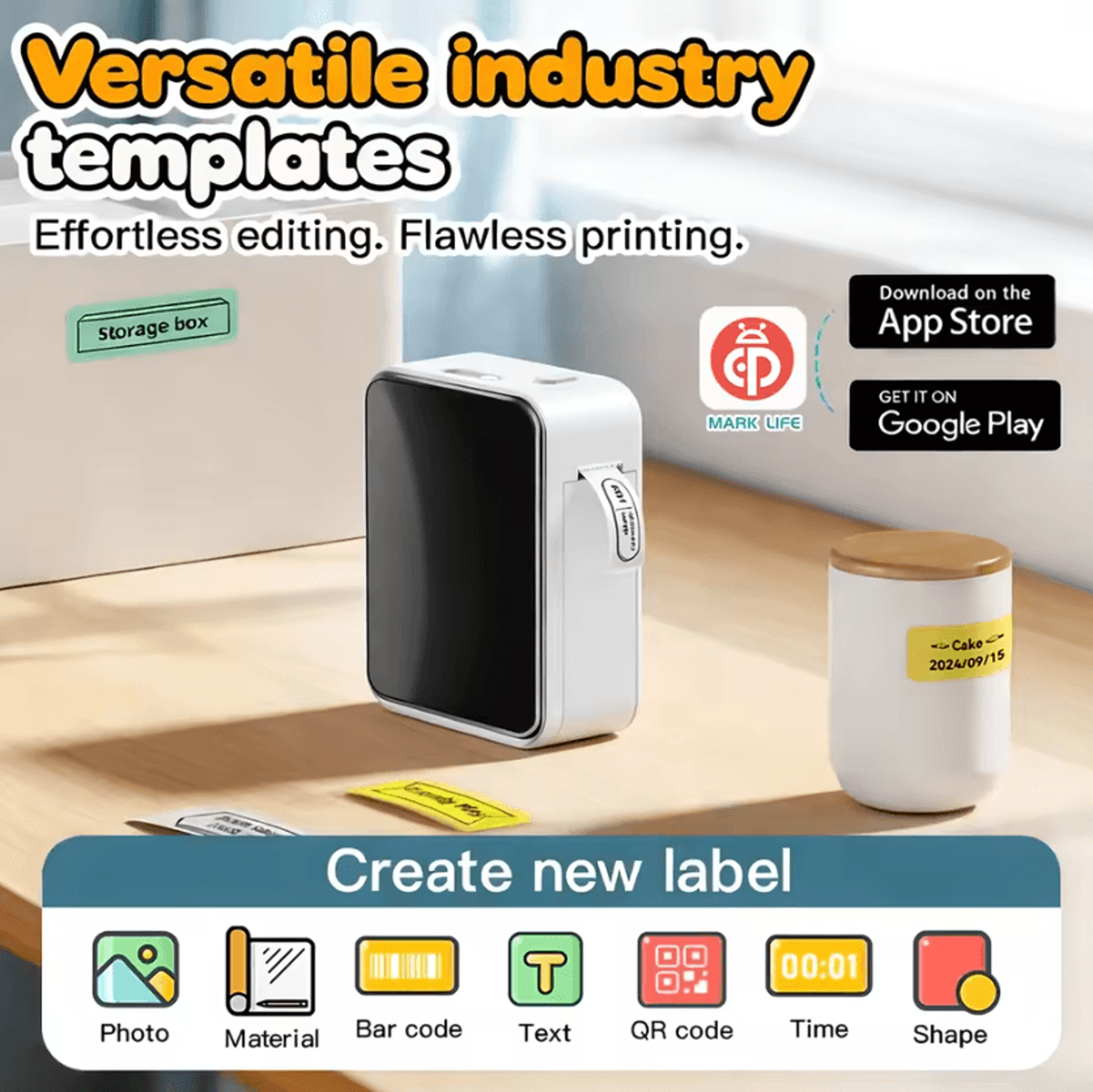 Marklife P15 CraftMark Mini Bluetooth Thermal Label Printer For DIY Gifts And Creative Organization 1