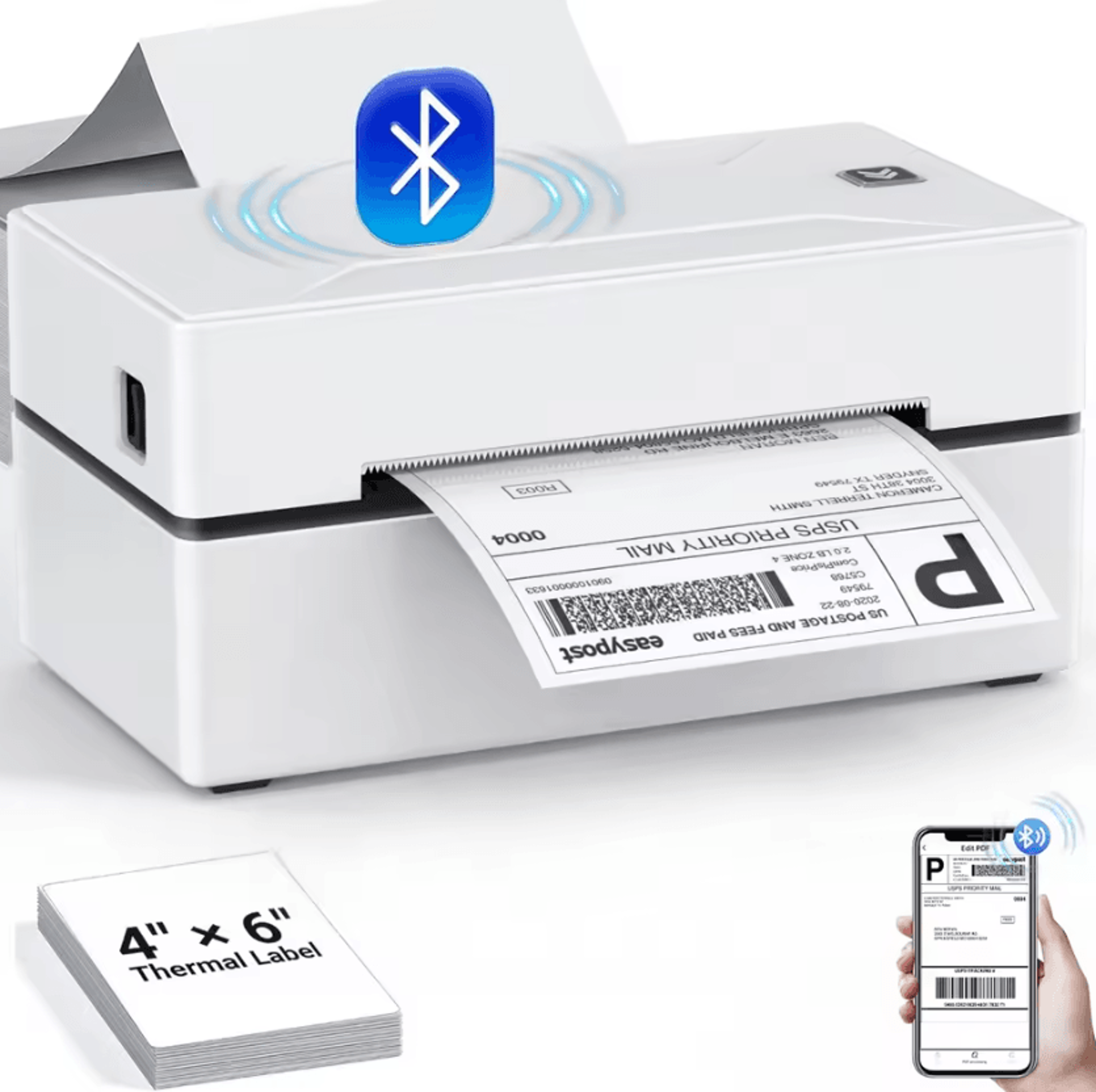 marklife d100 shipease portable bluetooth 4x6 thermal shipping label printer
