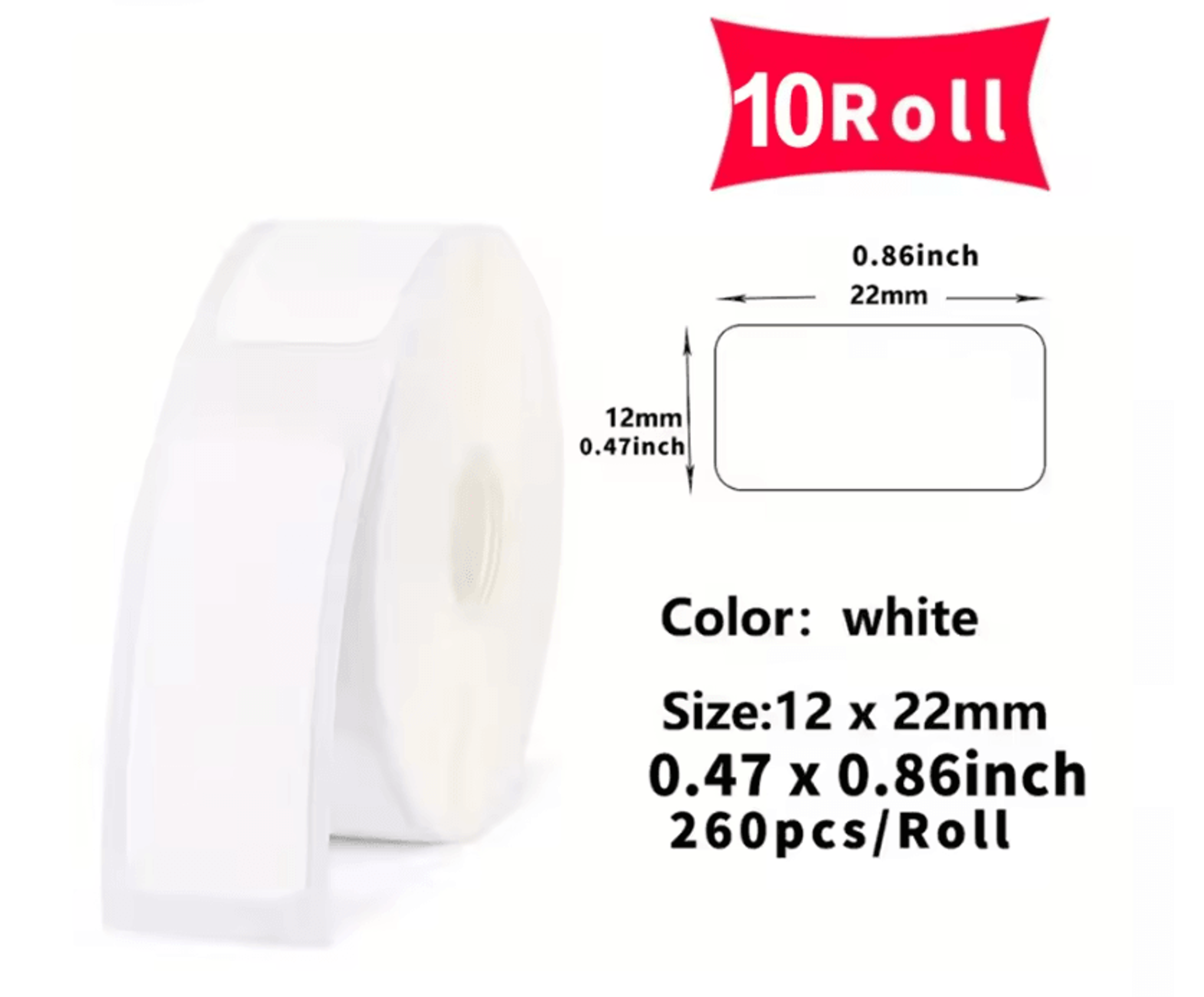 LabelFlow Universal SelfAdhesive Thermal Sticker Rolls For P15 P12 M1 And P50 Printers 9