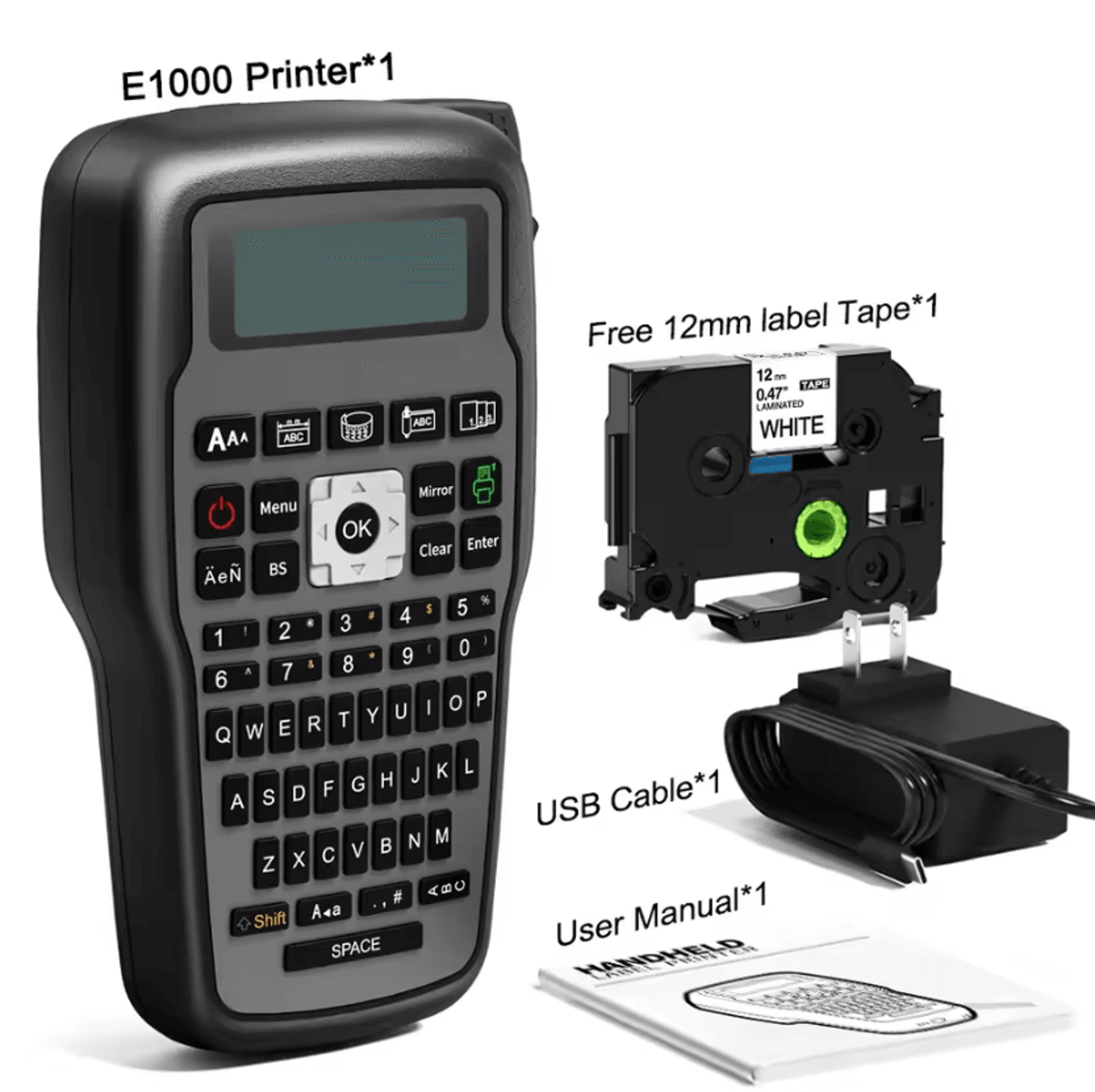 E1000 PRO Industrial Label Maker With Keyboard For Cable Identification And Heat Shrink Tubes 13