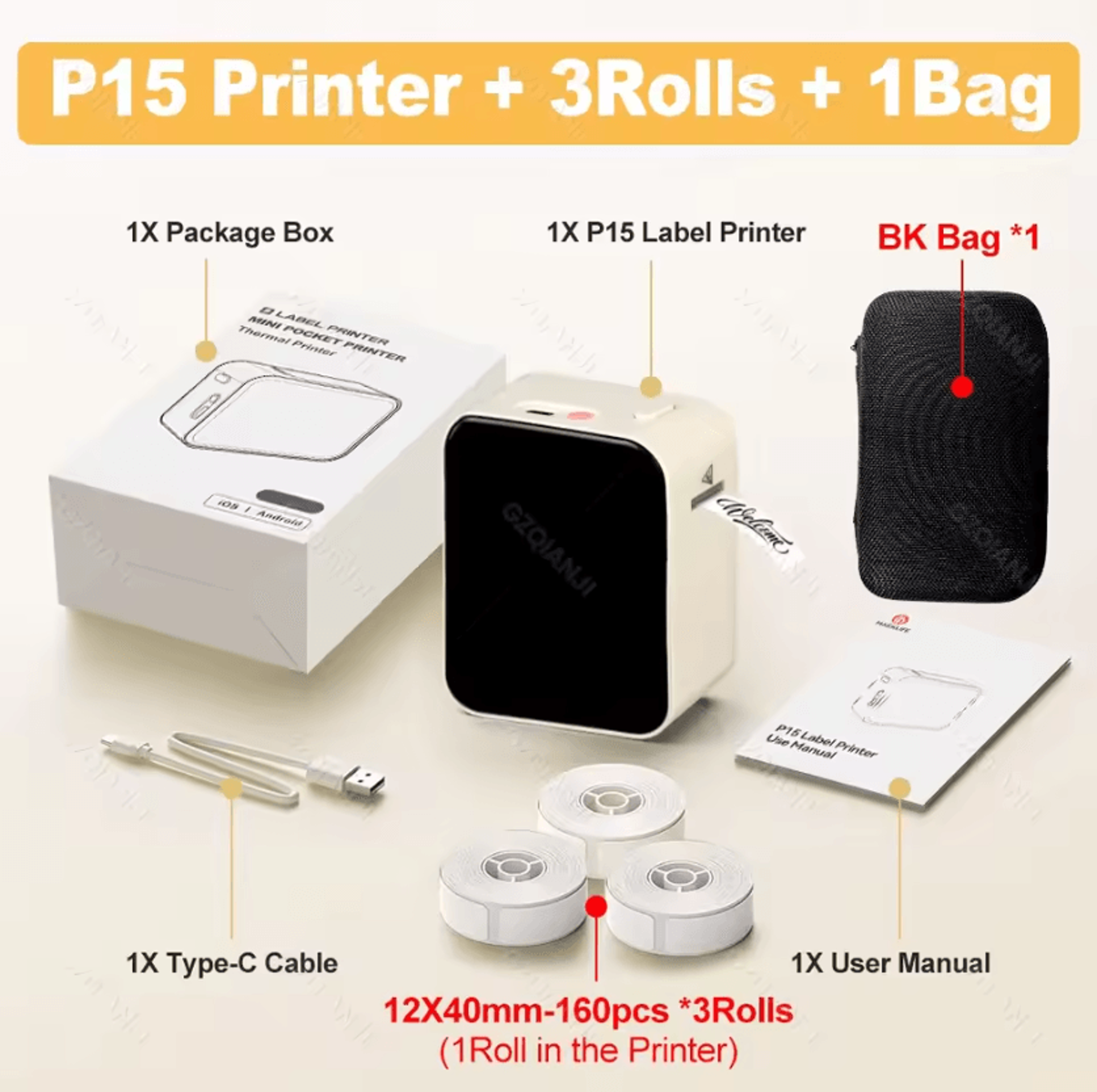 Marklife P15 LabelSwift Mini Bluetooth Thermal Printer For Home Office And Creative Organization 10