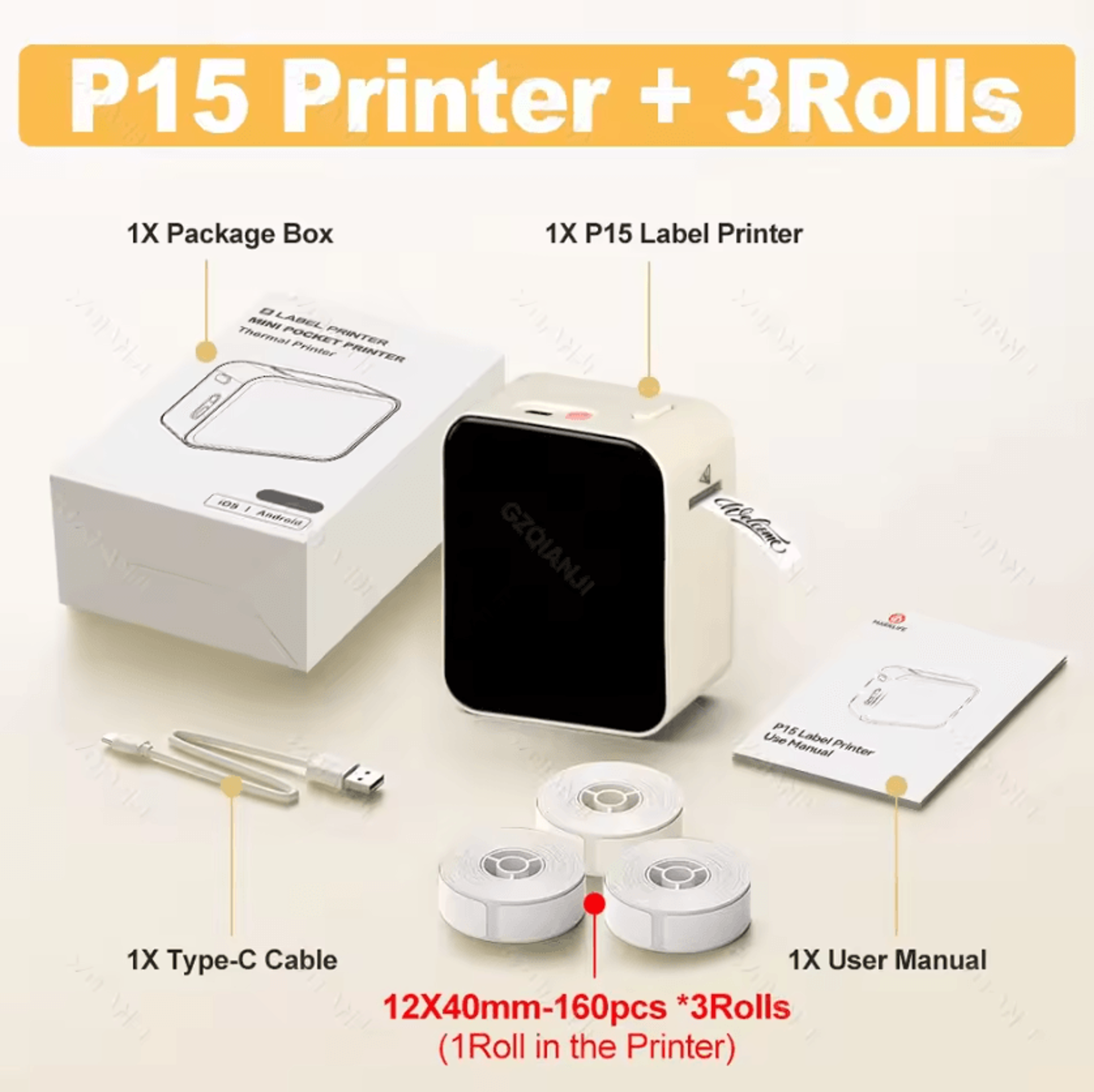 Marklife P15 LabelSwift Mini Bluetooth Thermal Printer For Home Office And Creative Organization 5