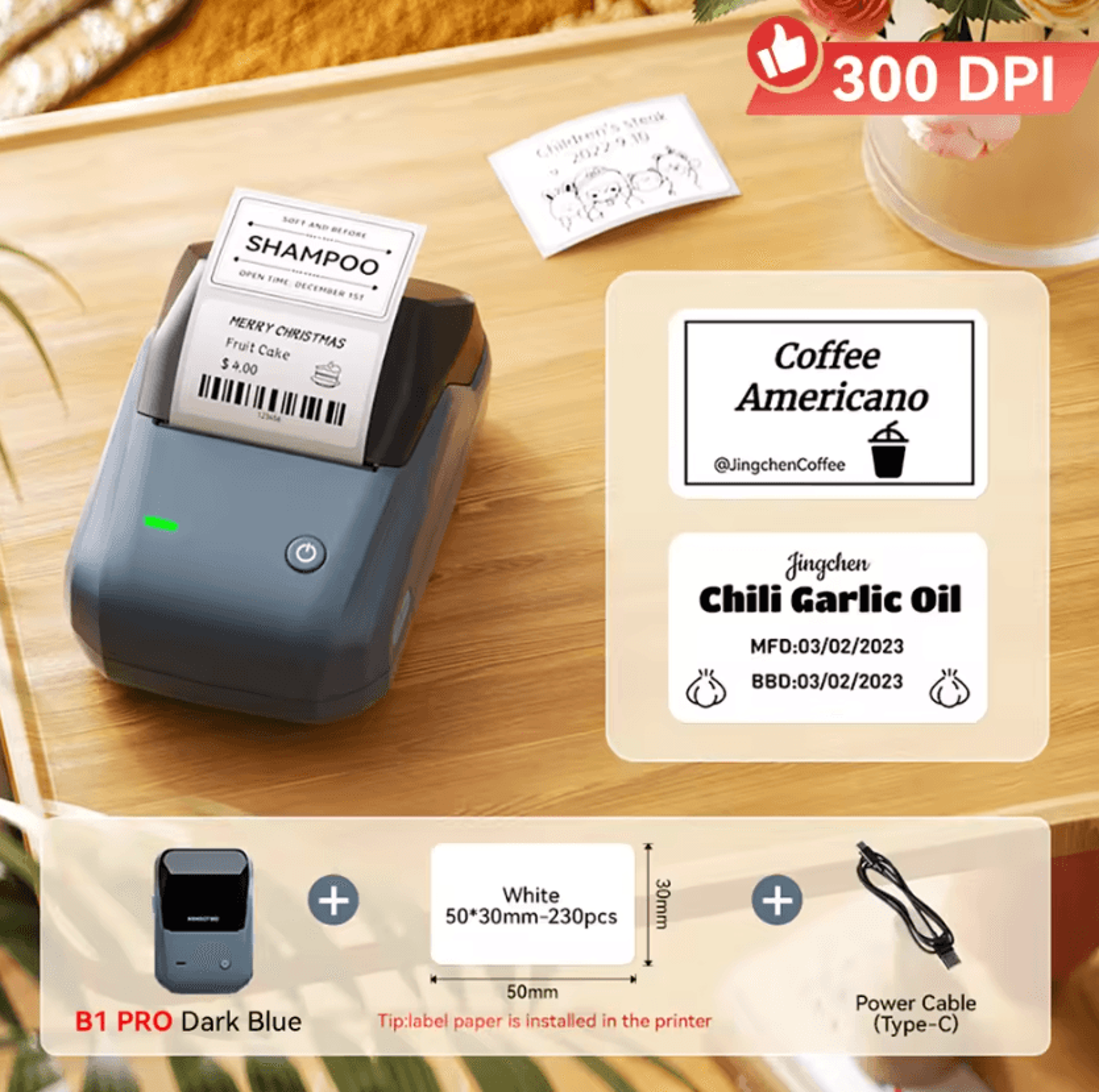Niimbot B1 Pro DuoMark 300 DPI Wireless Label Printer With Red And Black DualColor Printing 3