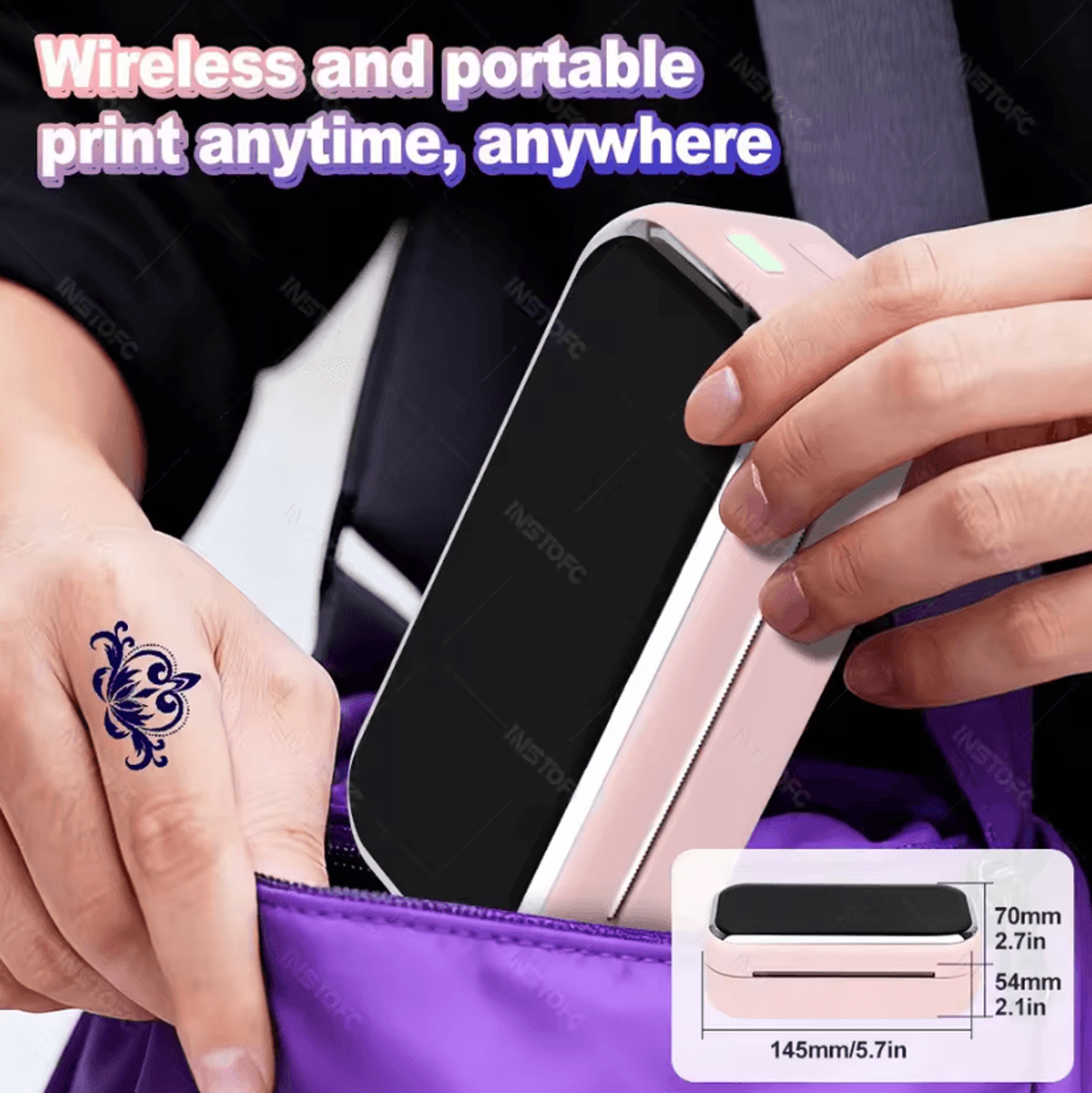 AIMO MR3 InkTrace Mini Wireless Tattoo Stencil Printer For Small Designs And 3Inch Transfer Paper 4