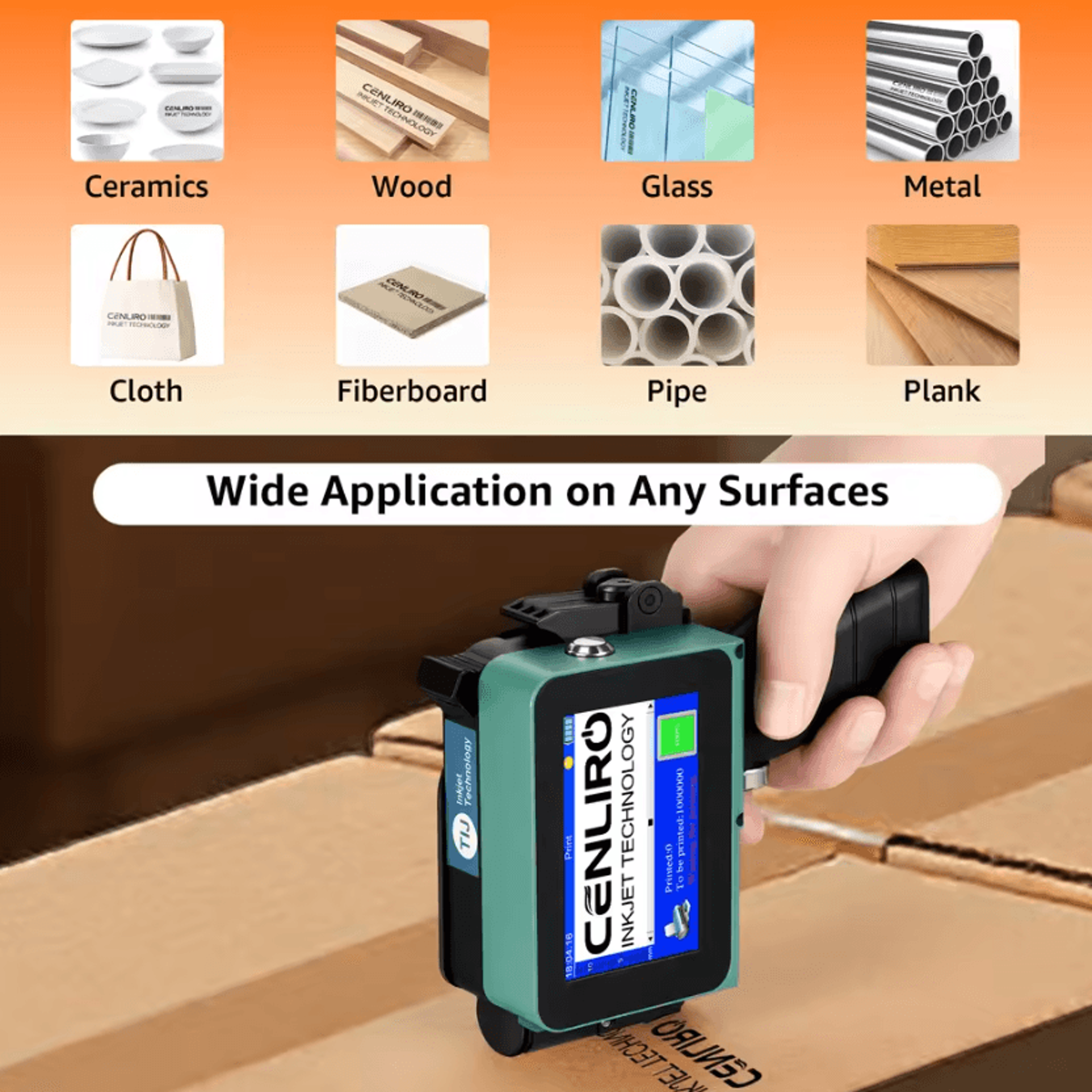 Cenliro CL05P Mini Handheld Inkjet Printer 127mm Portable Batch Date And Barcode Coding Machine 1